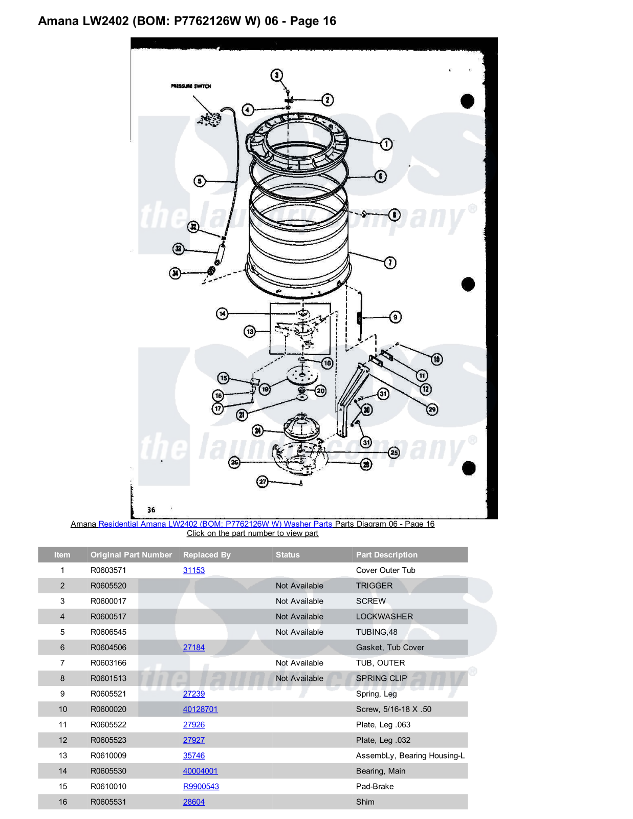 Amana LW2402 Parts Diagram