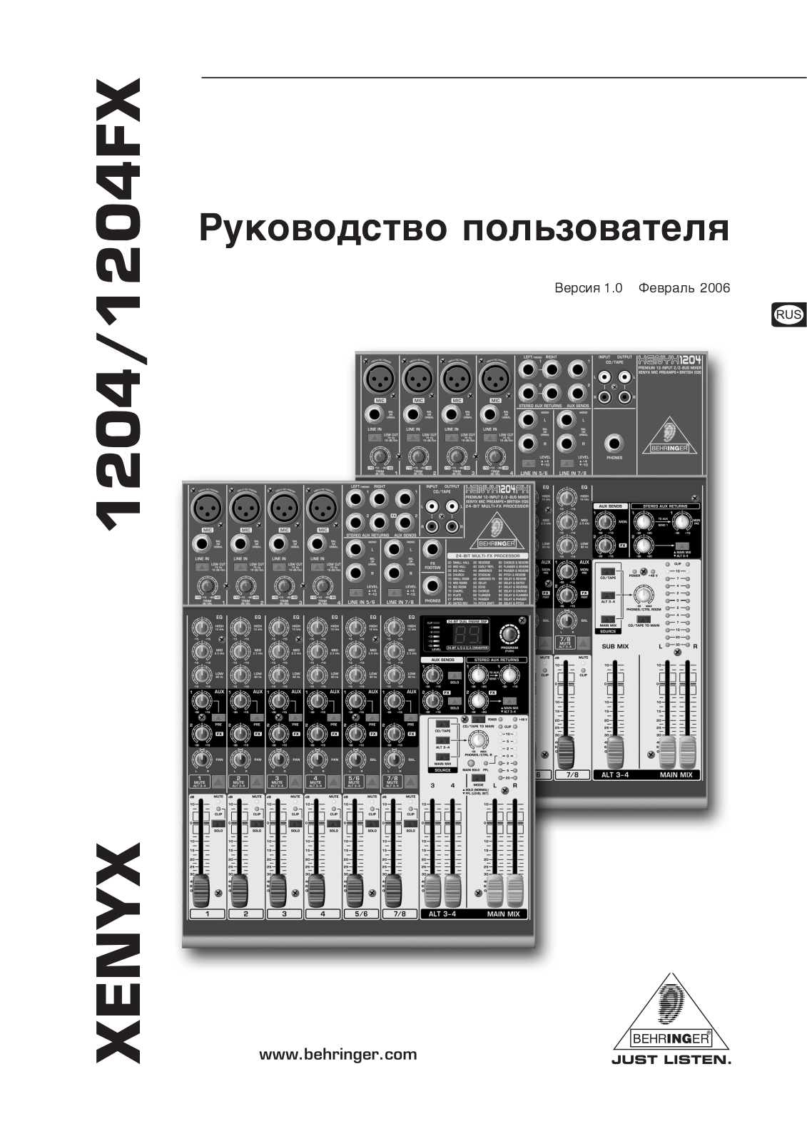 Behringer XENYX 1204FX, XENYX 1204 User Manual