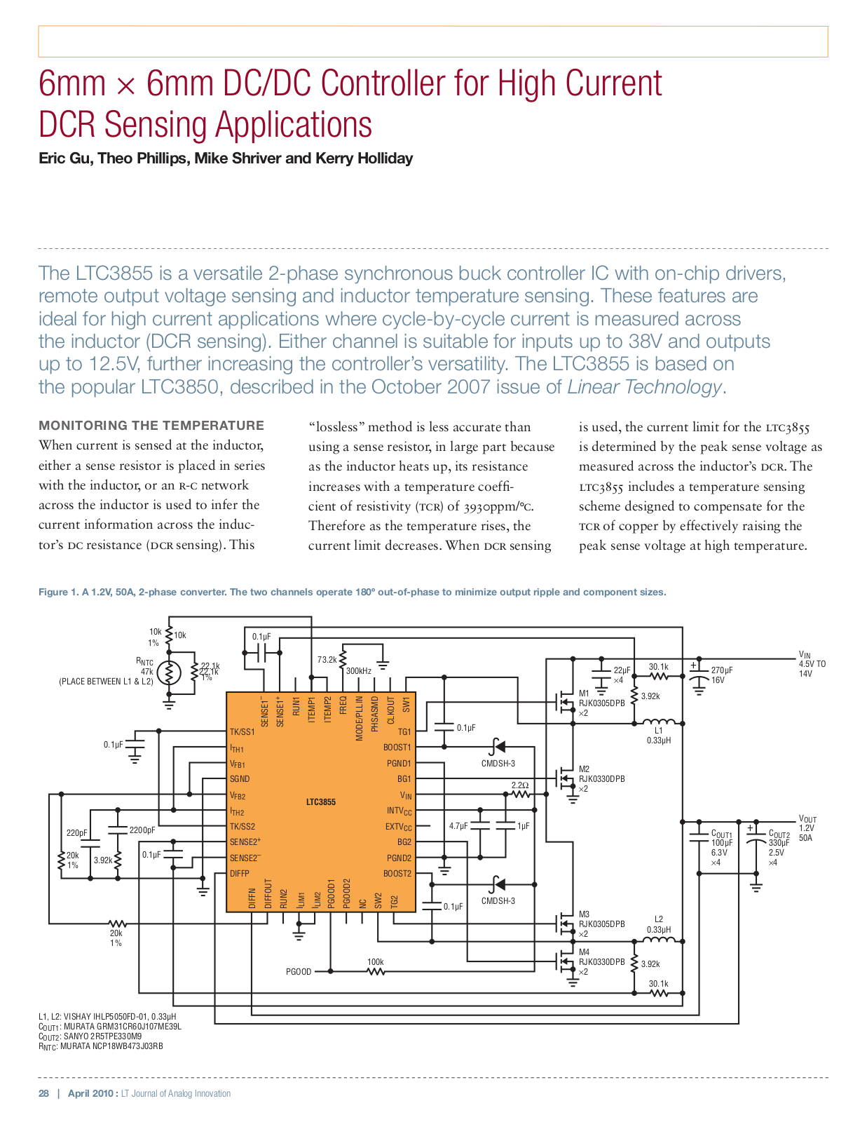 LINEAR TECHNOLOGY LTC3855 Technical data