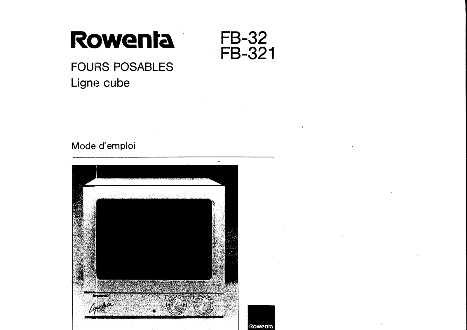 ROWENTA FB 32, FB 321 User Manual