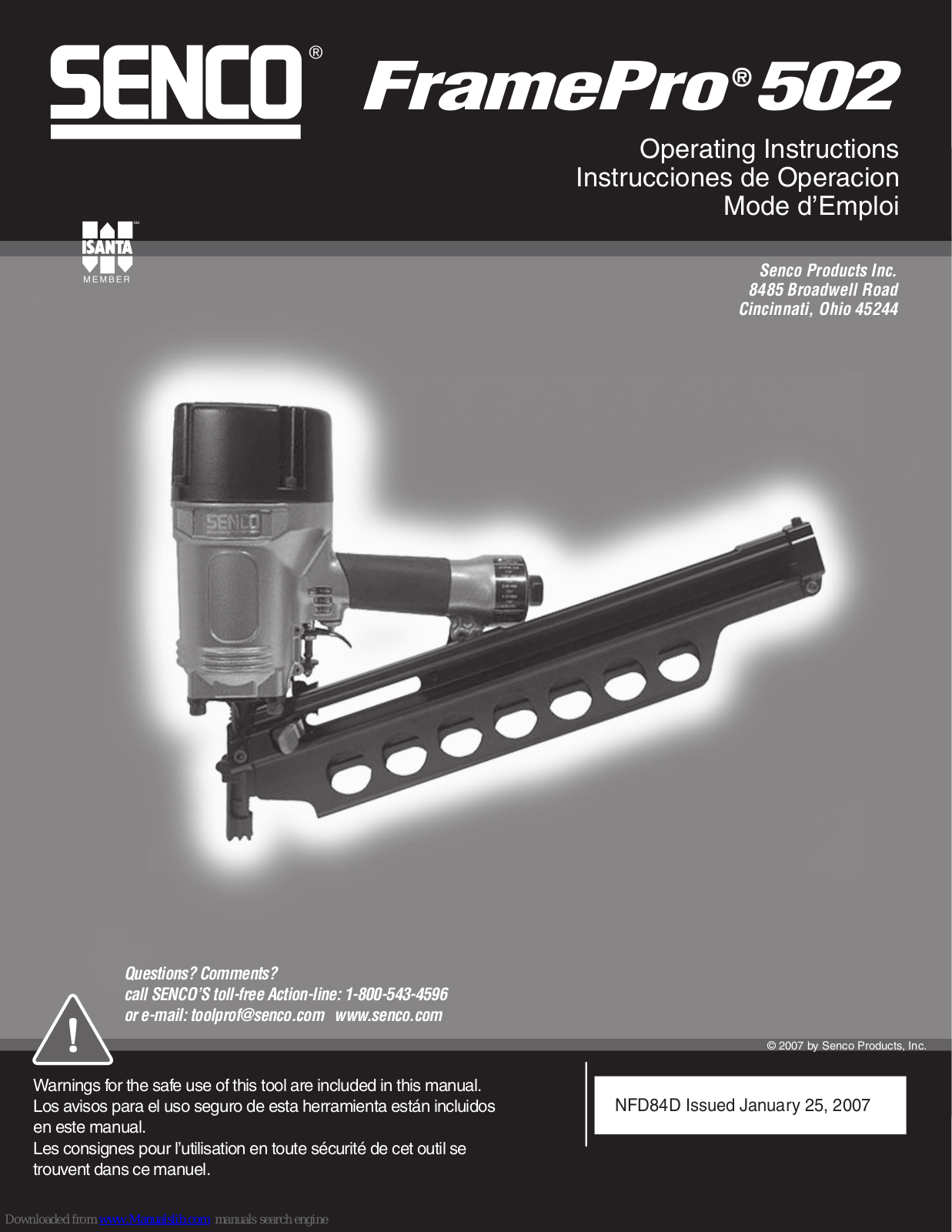 Senco FramePro 502 Operating Instructions Manual