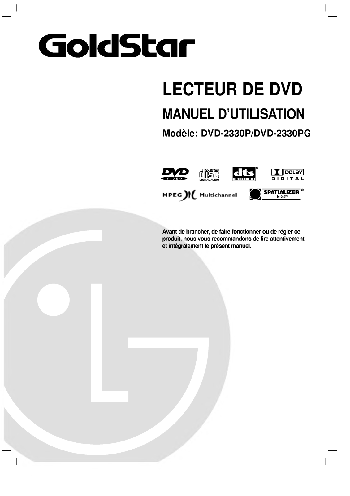 LG DVD-2330P User Manual