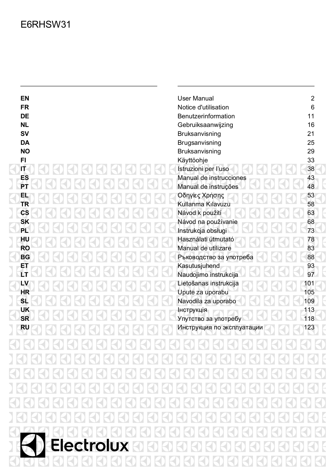 Electrolux E6RHSW31 User guide - ManualMachine.com
