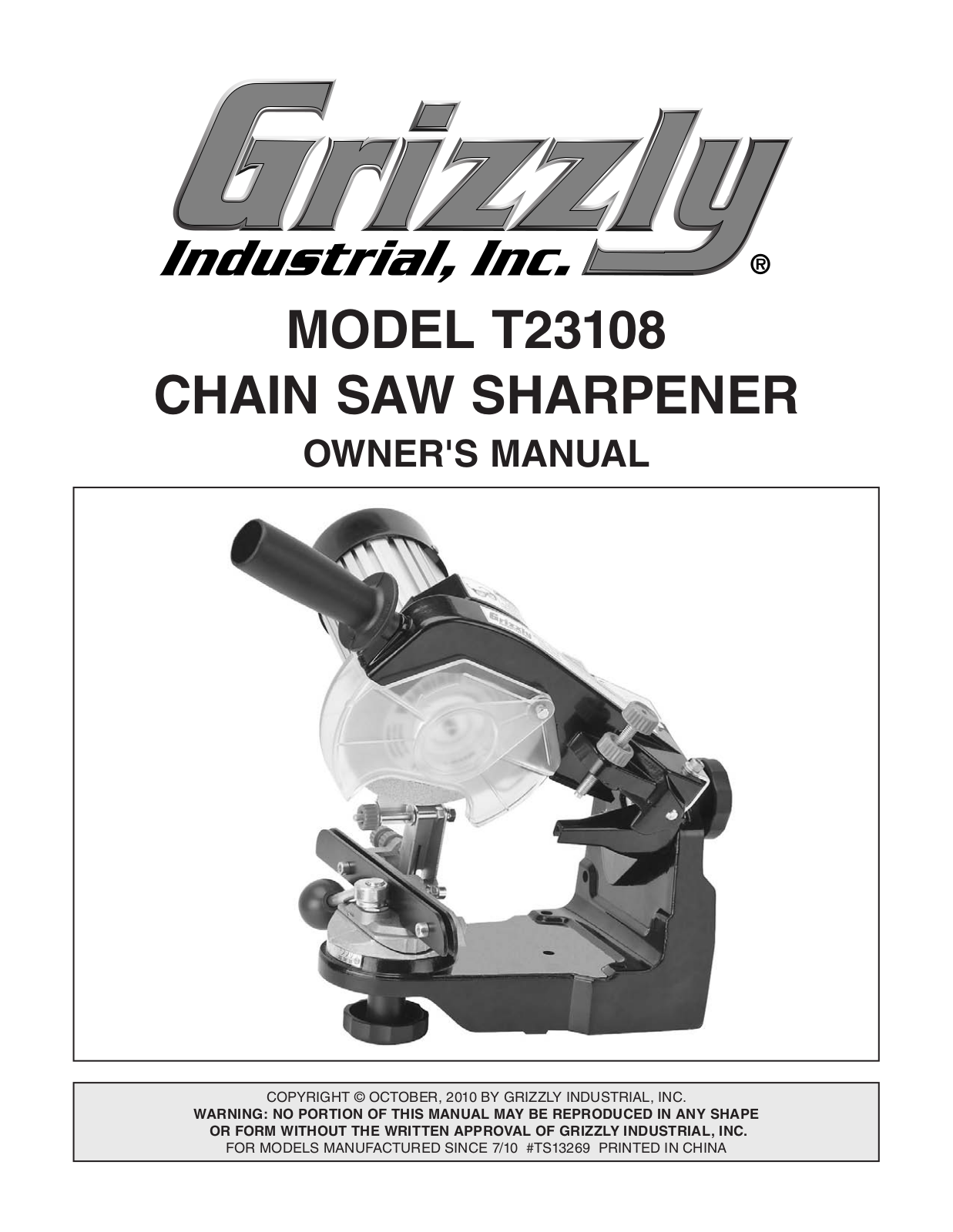 Grizzly T23108 User Manual