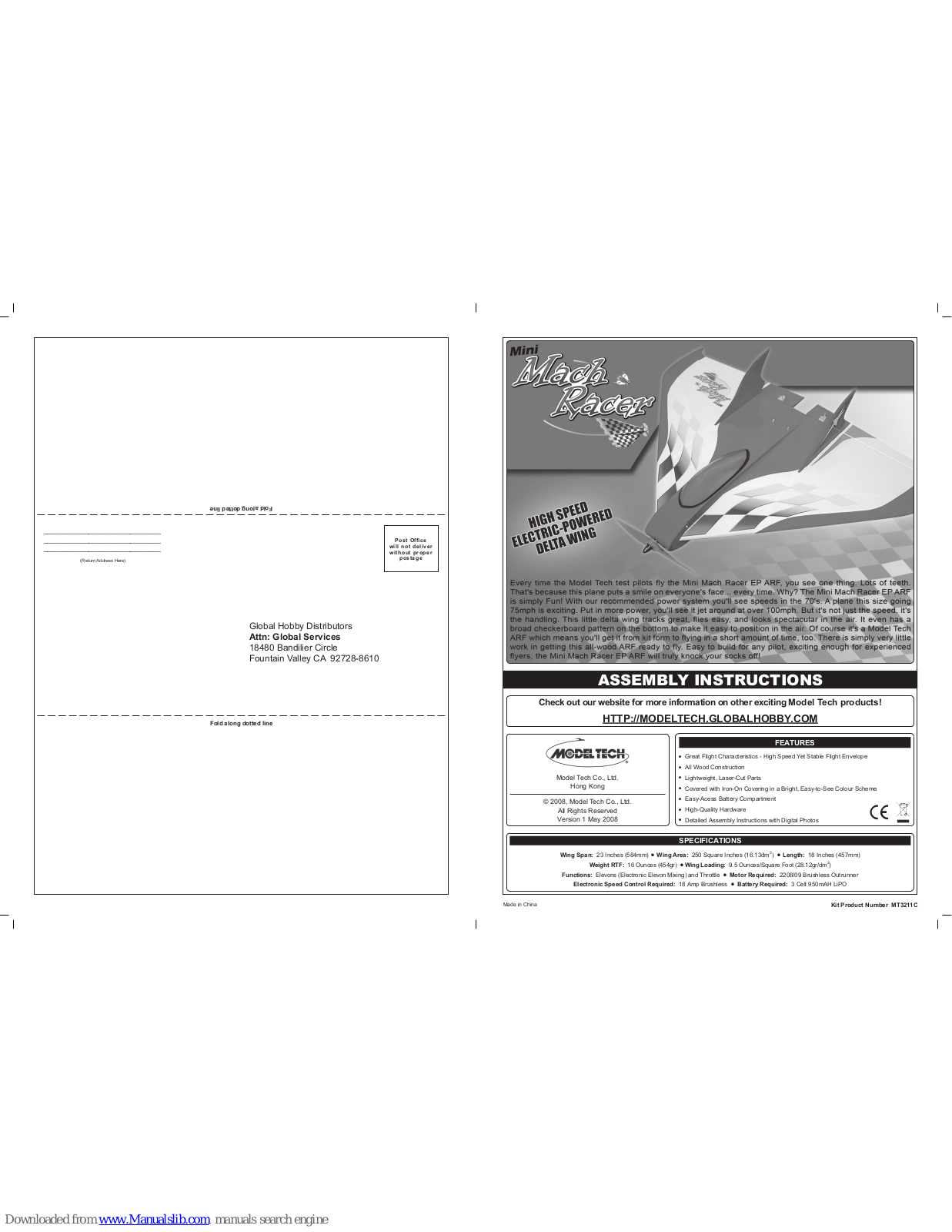 Model Technology Mini Mach Racer Assembly Instructions Manual