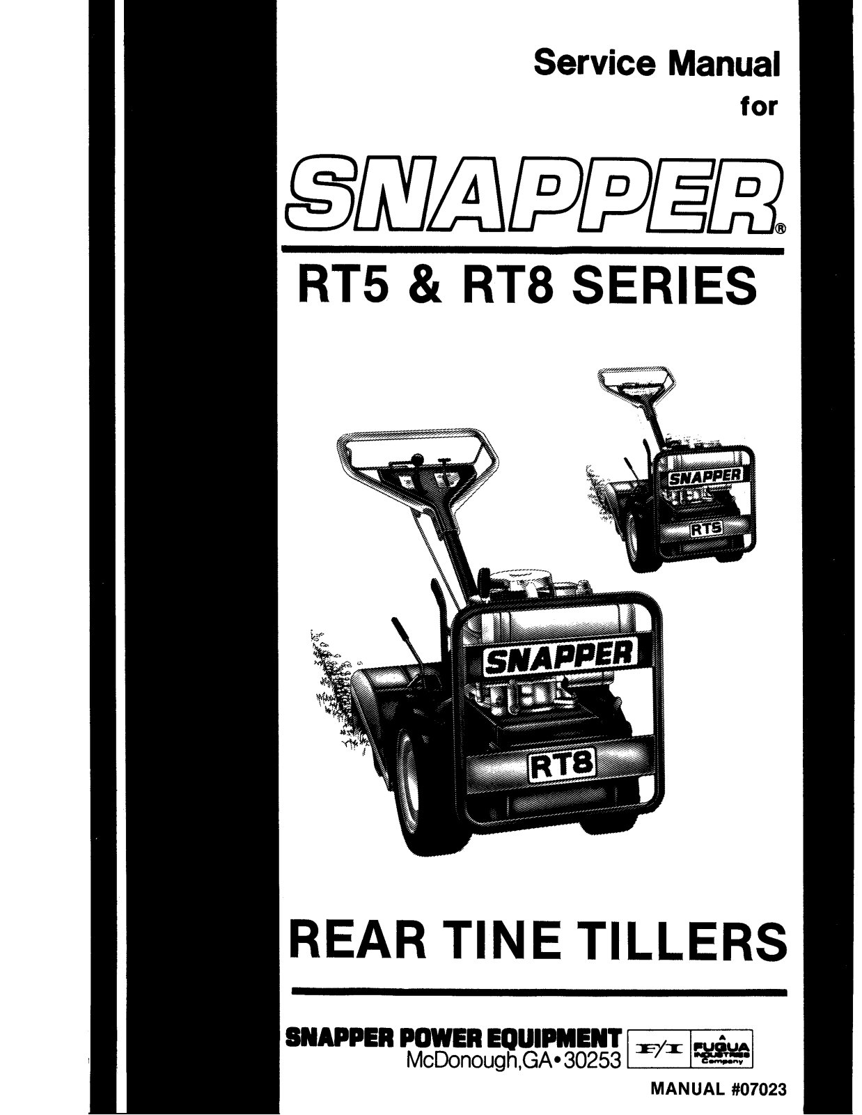 Snapper RT5, RT8 User Manual