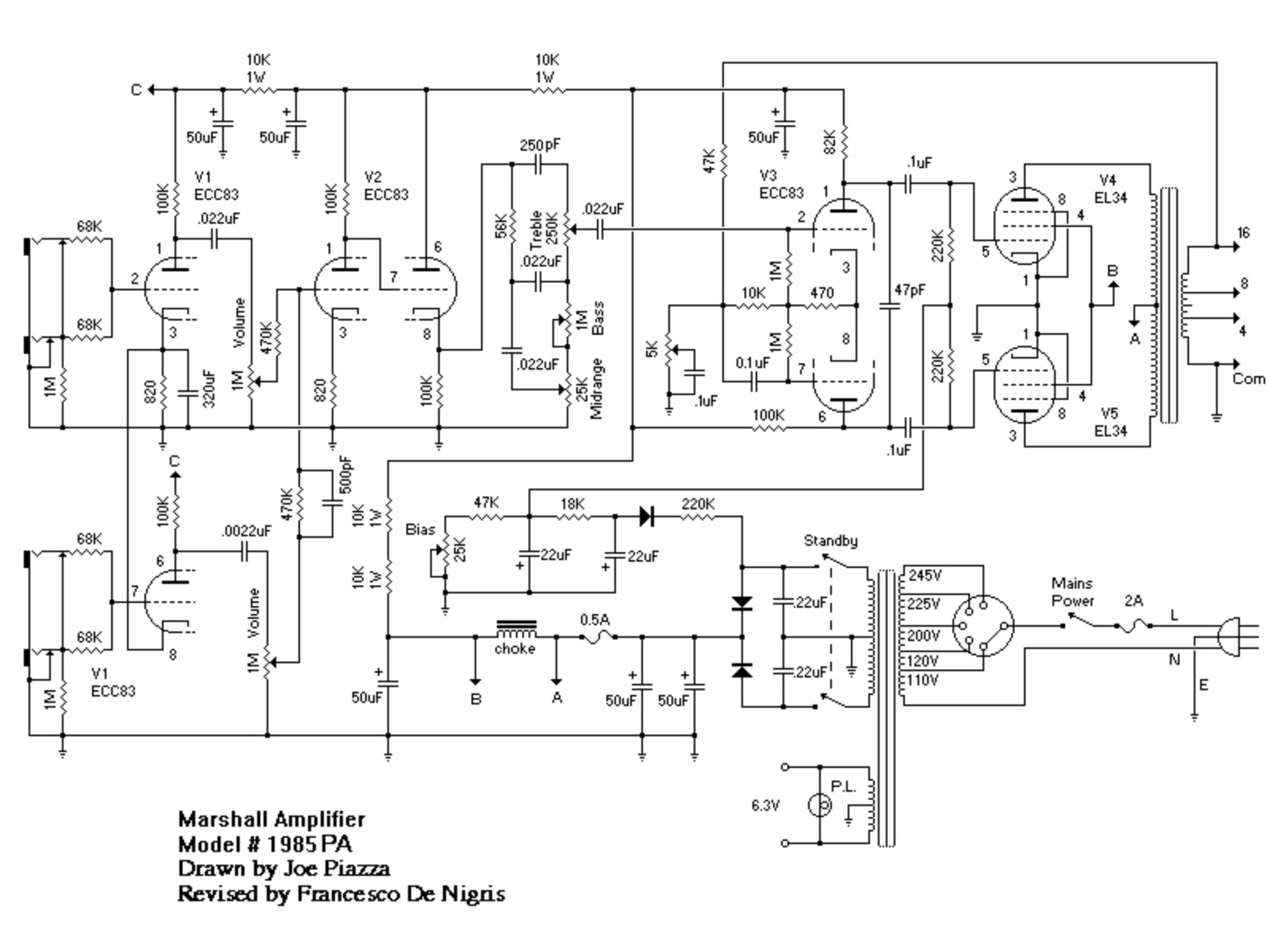 Marshall 1985 schematic