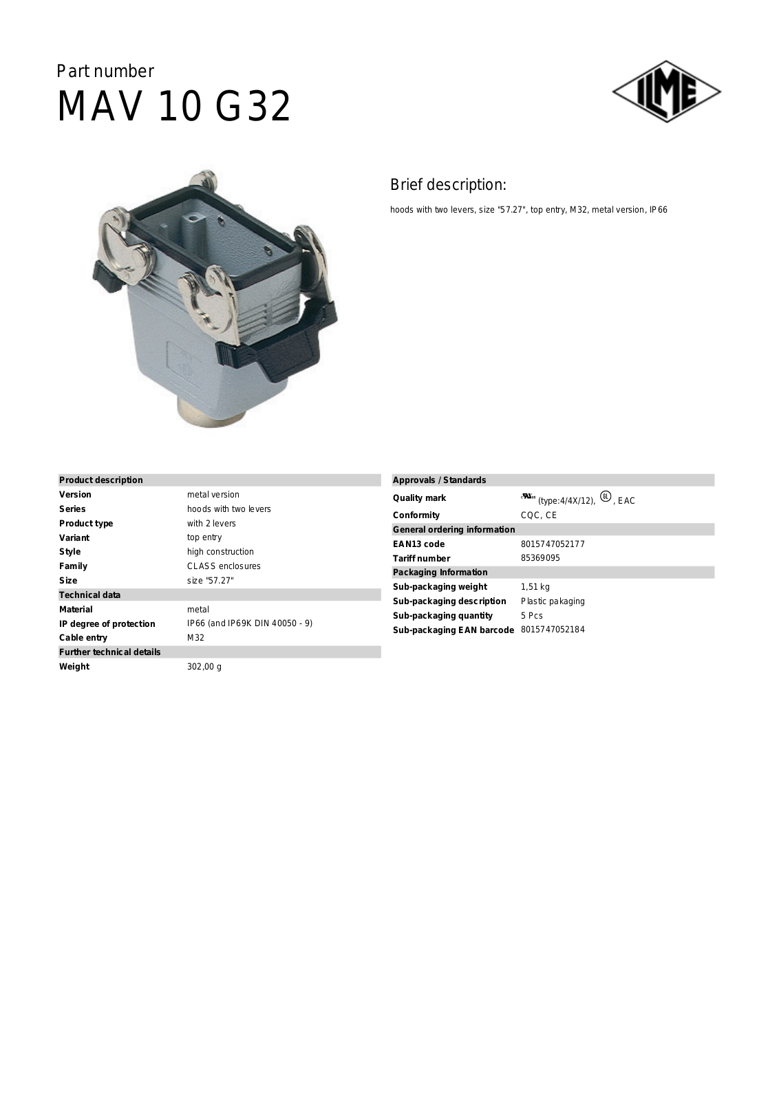 ILME MAV-10G32 Data Sheet