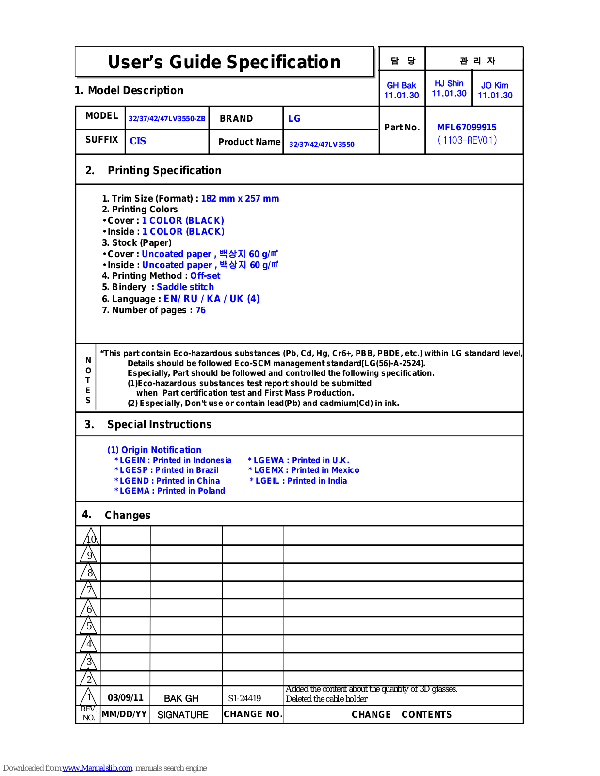 LG 22LK331-ZA, 22LK330-ZB, 22LK330U-ZB, 22LK335C-ZB, 26LK330-ZB Owner's Manual