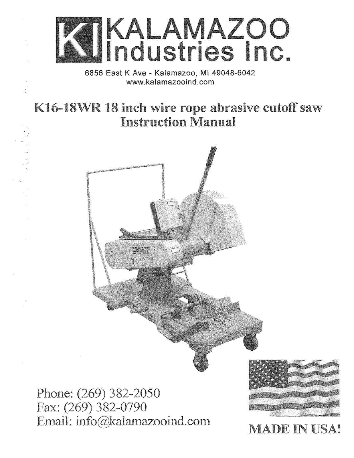 Kalamazoo K16-18WR User guide