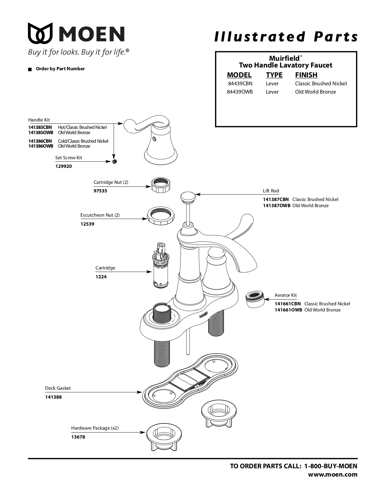 Moen 84439OWB User Manual