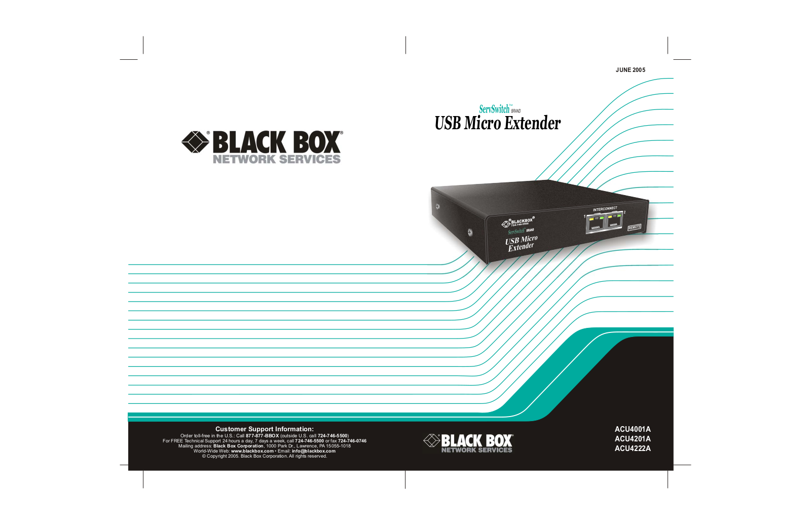 Black Box ACU4222A, ACU4201A, ACU4001A User Manual