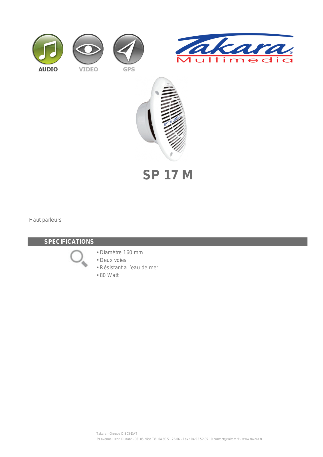 TAKARA SP 17 M User Manual