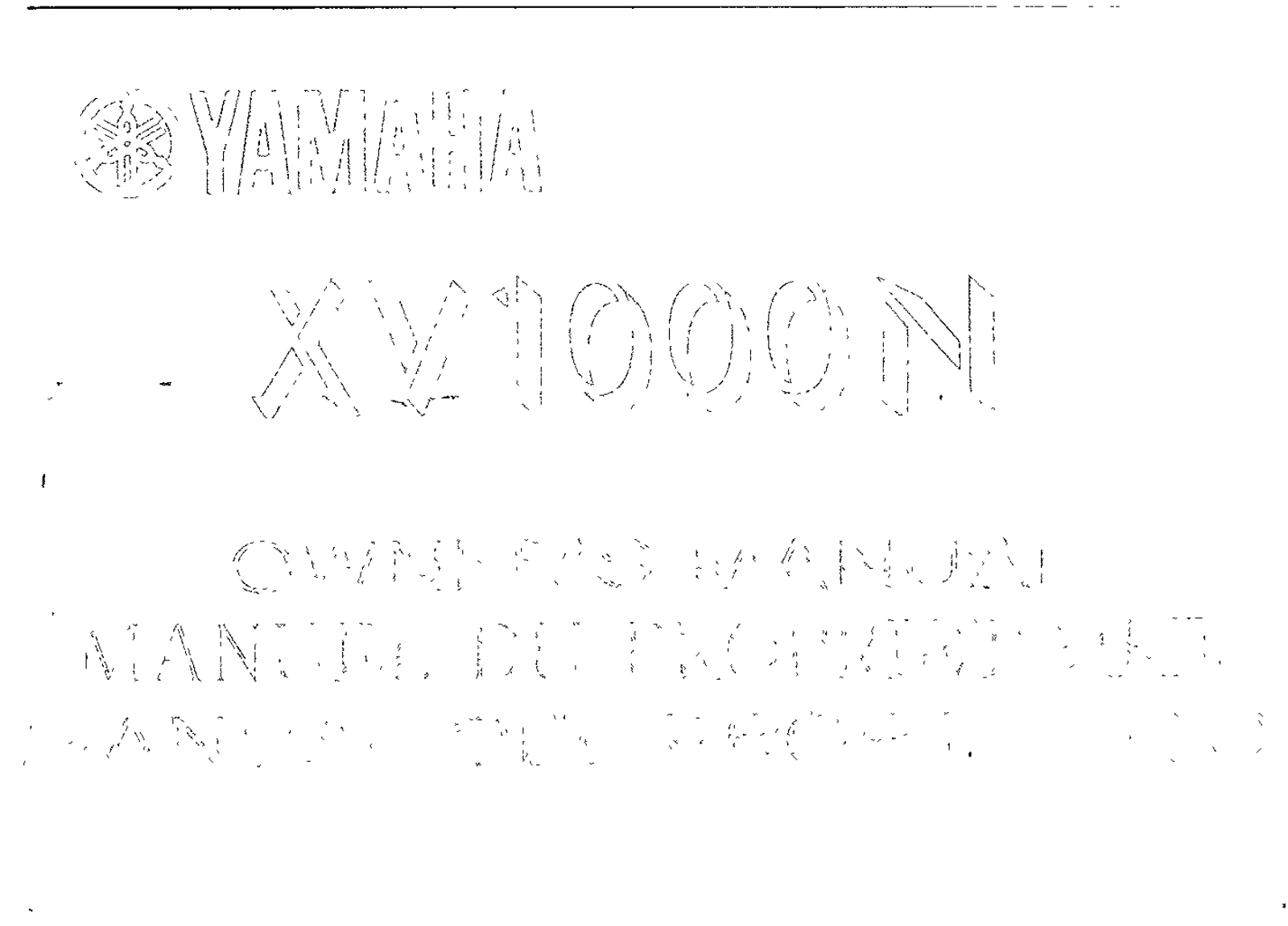 Yamaha XV1000 N 1985 Owner's manual