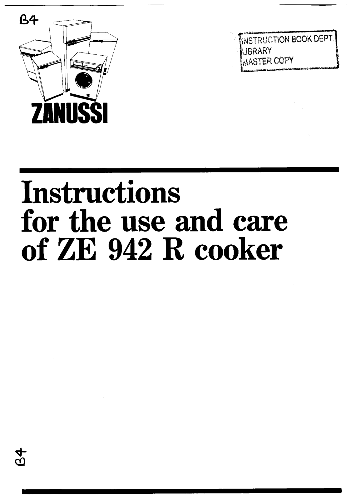 Zanussi ZE942R User Manual