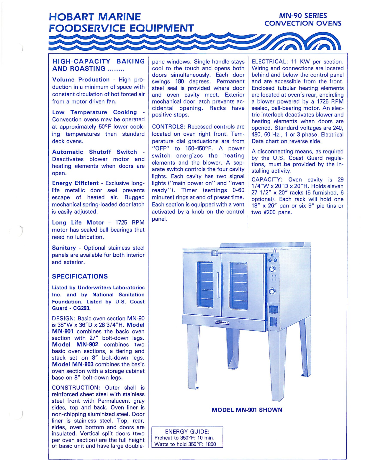 Hobart MN-901 User Manual