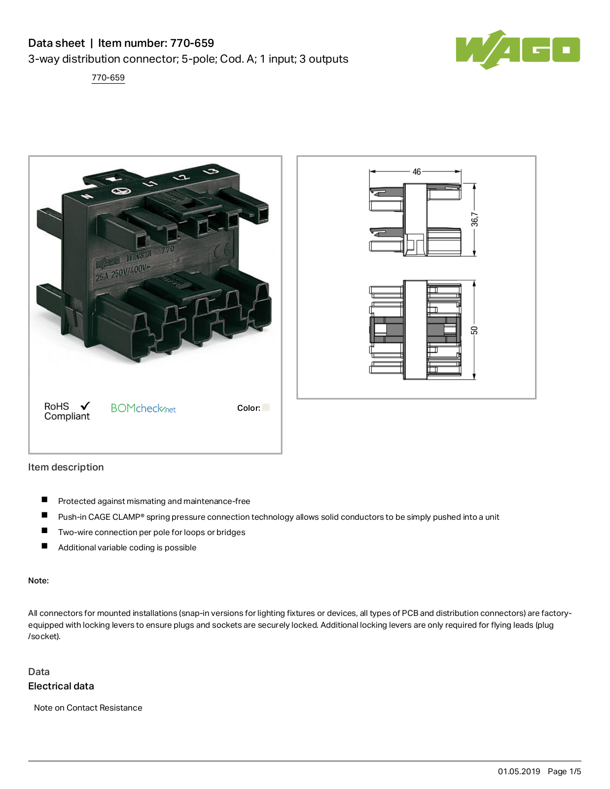 Wago 770-659 Data Sheet