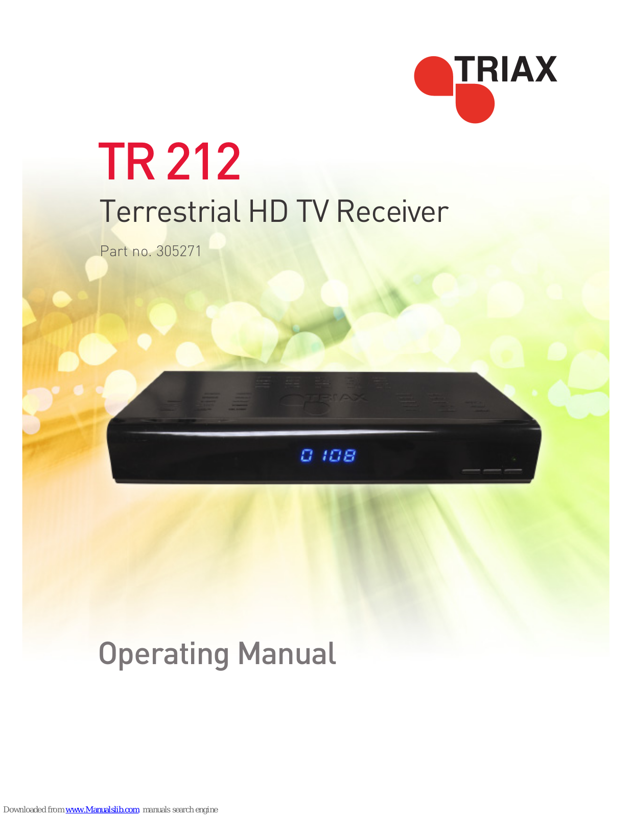 Triax TR 212 Operating Manual