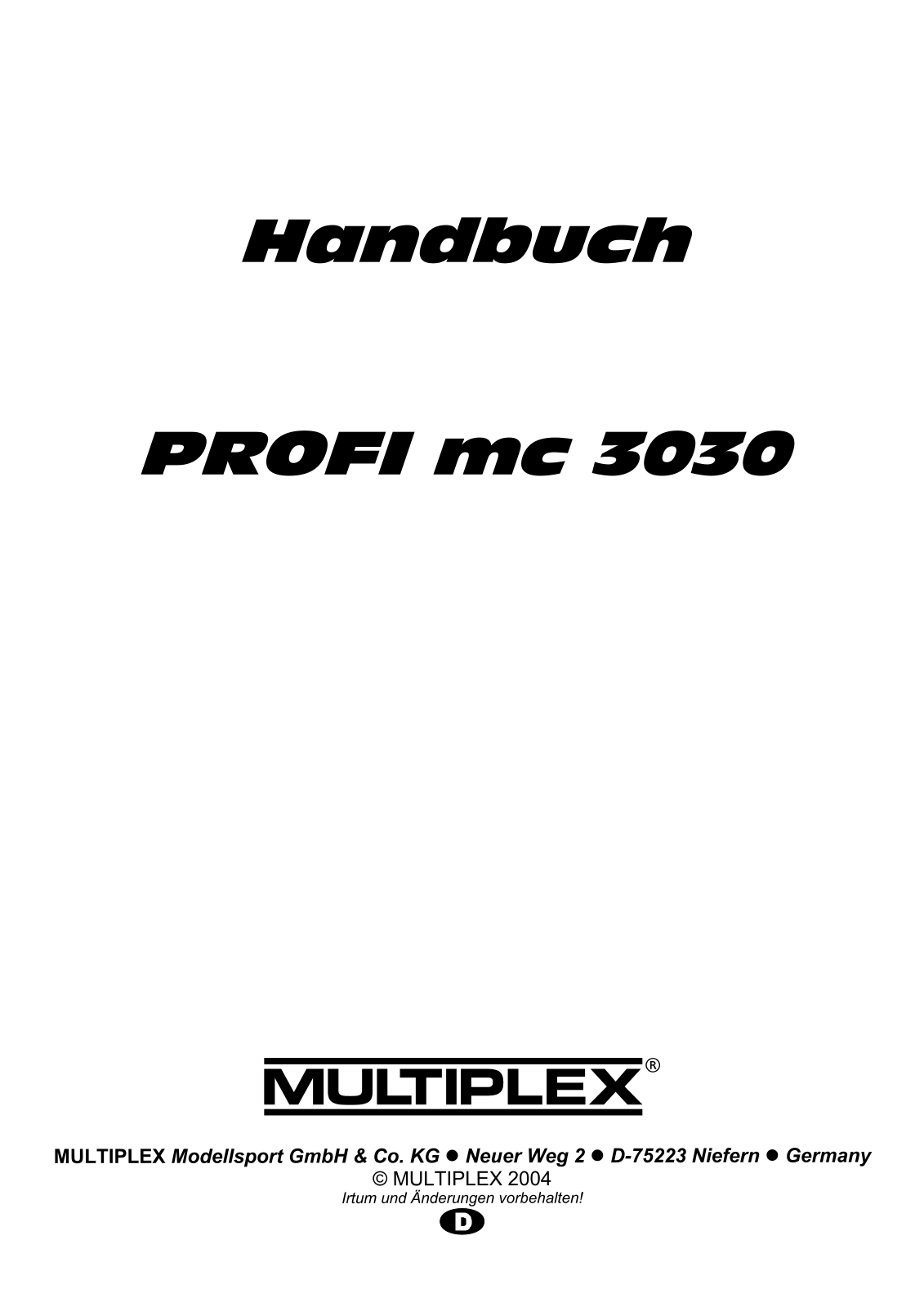 Multiplex PROFImc3030 User Manual