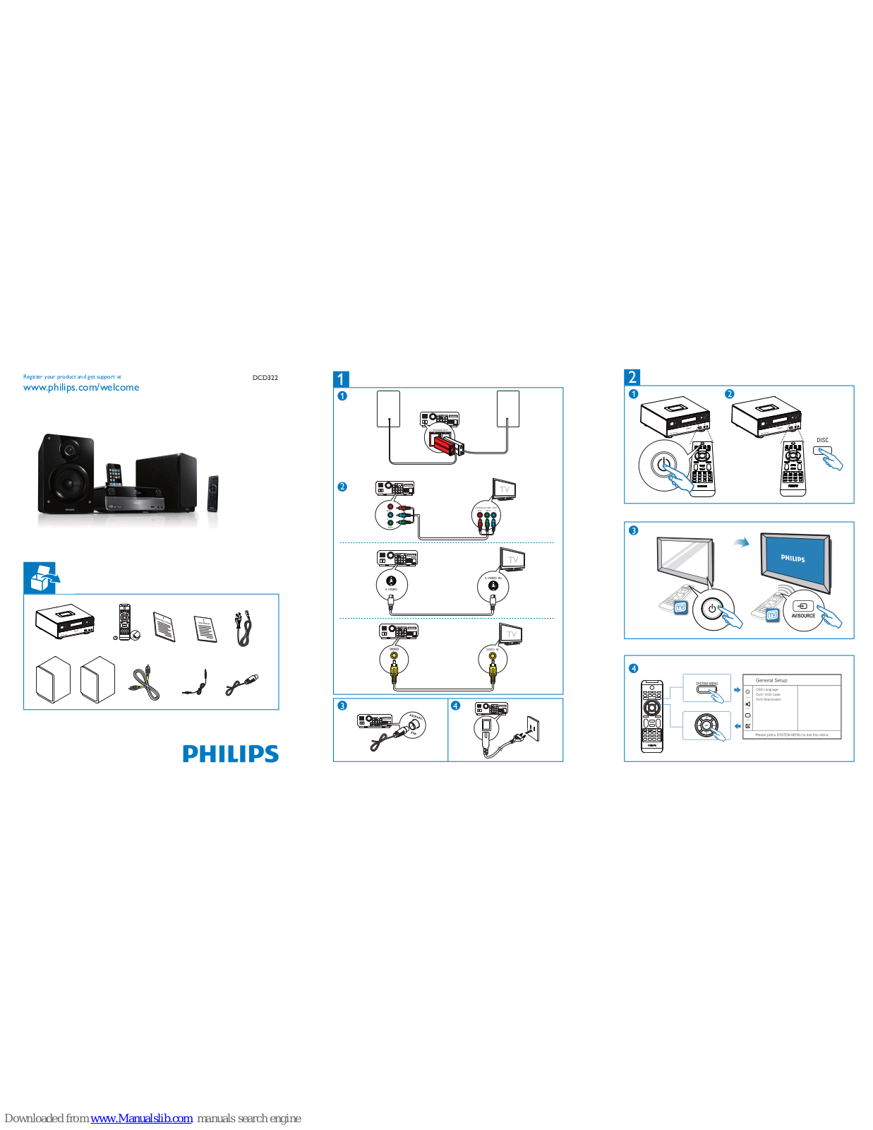 Philips DCD322/93, DCD322 Quick Start Manual - ManualMachine.com