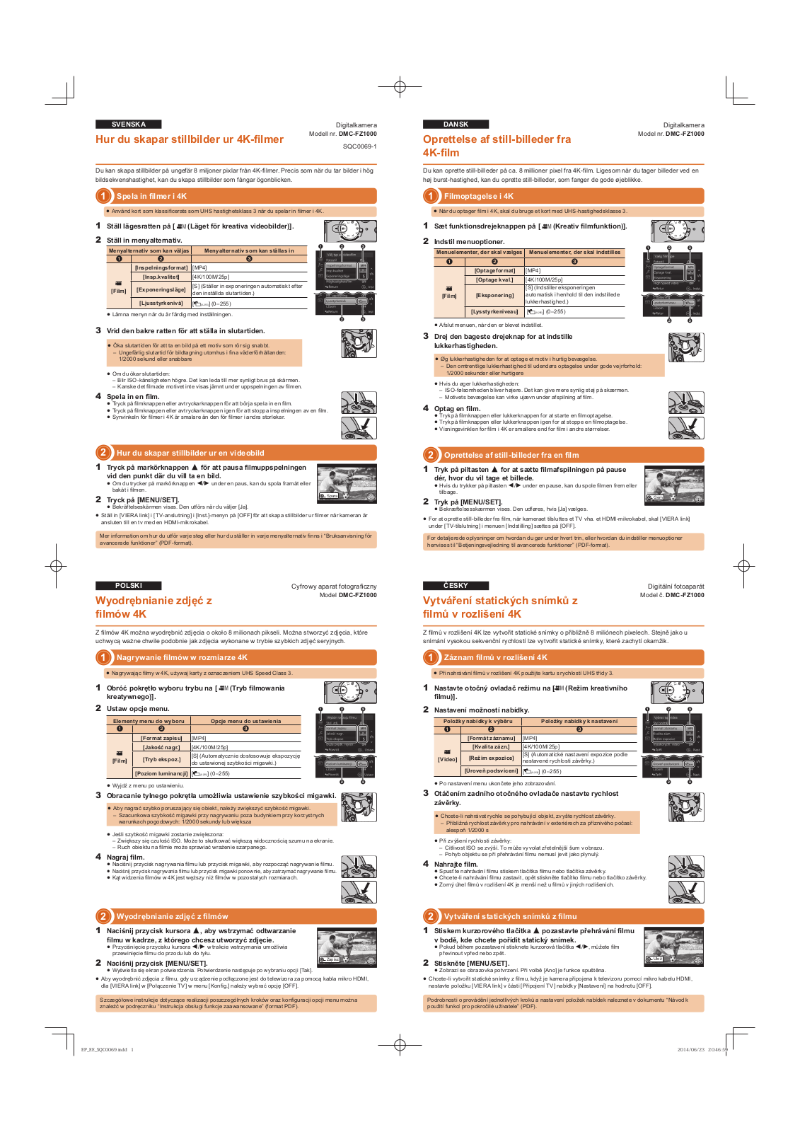 Panasonic DMC-FZ1000 User Manual