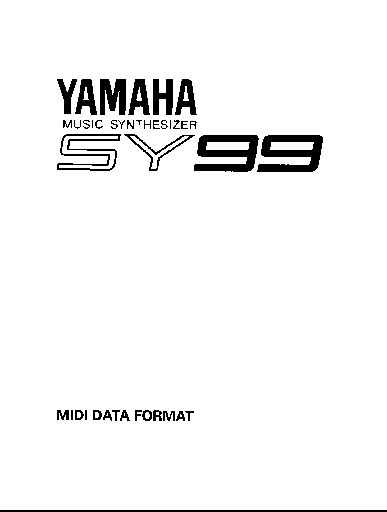 Yamaha SY99, SY99E2 User Manual