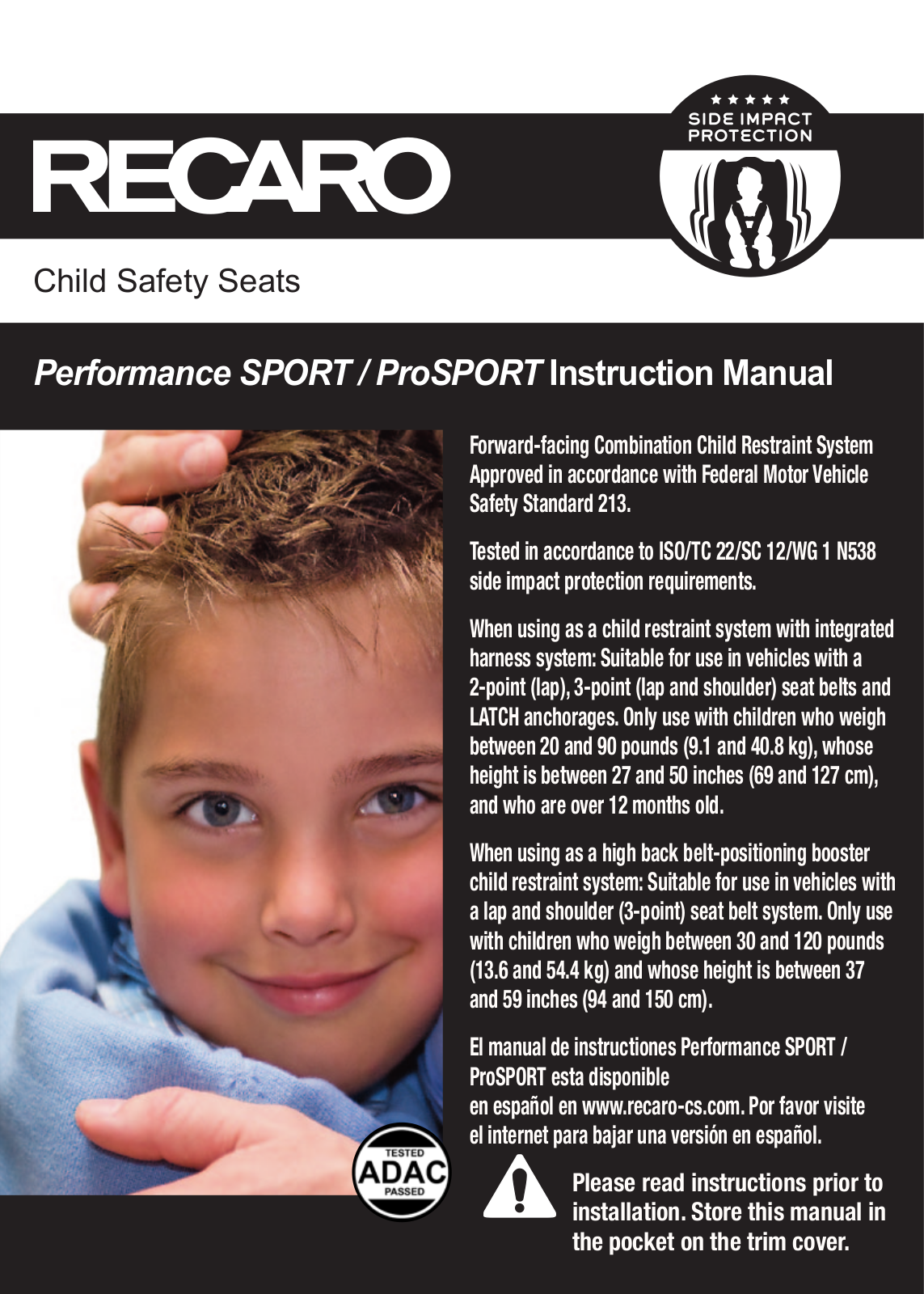 RECARO Performance Sport, Performance ProSport Instruction Manual