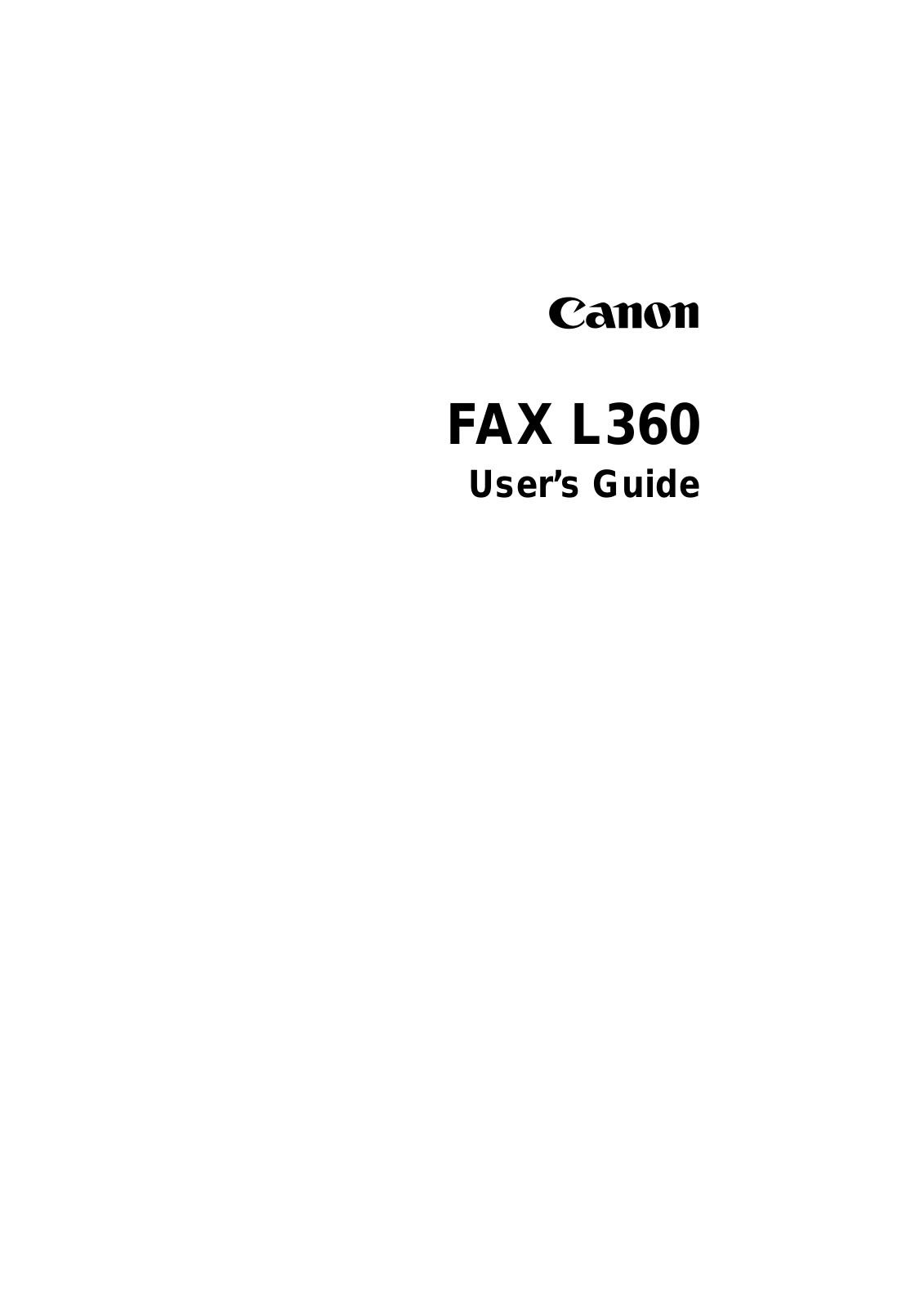 Canon FAX-L360 User Manual