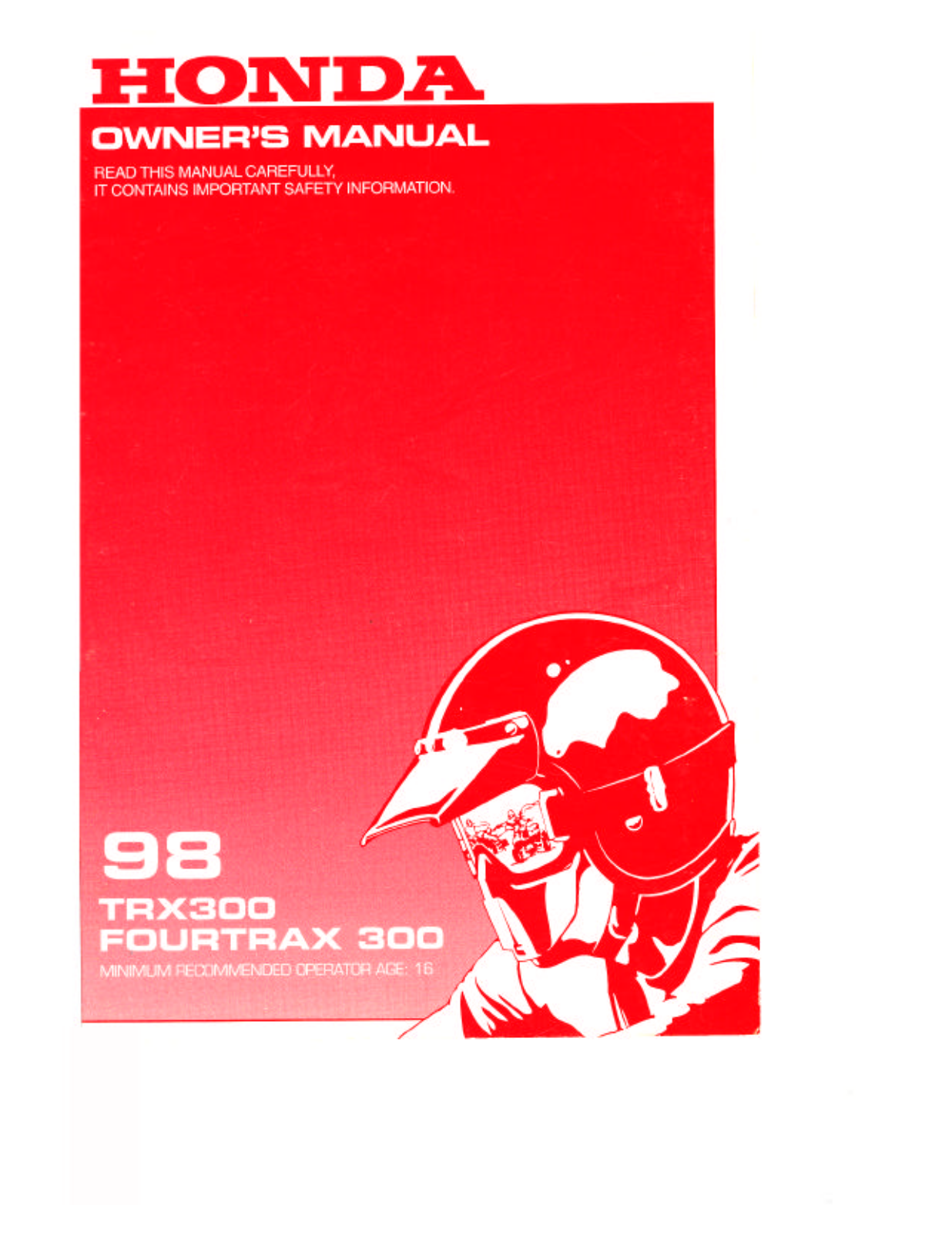 Honda TRX300 1998 Owner's Manual