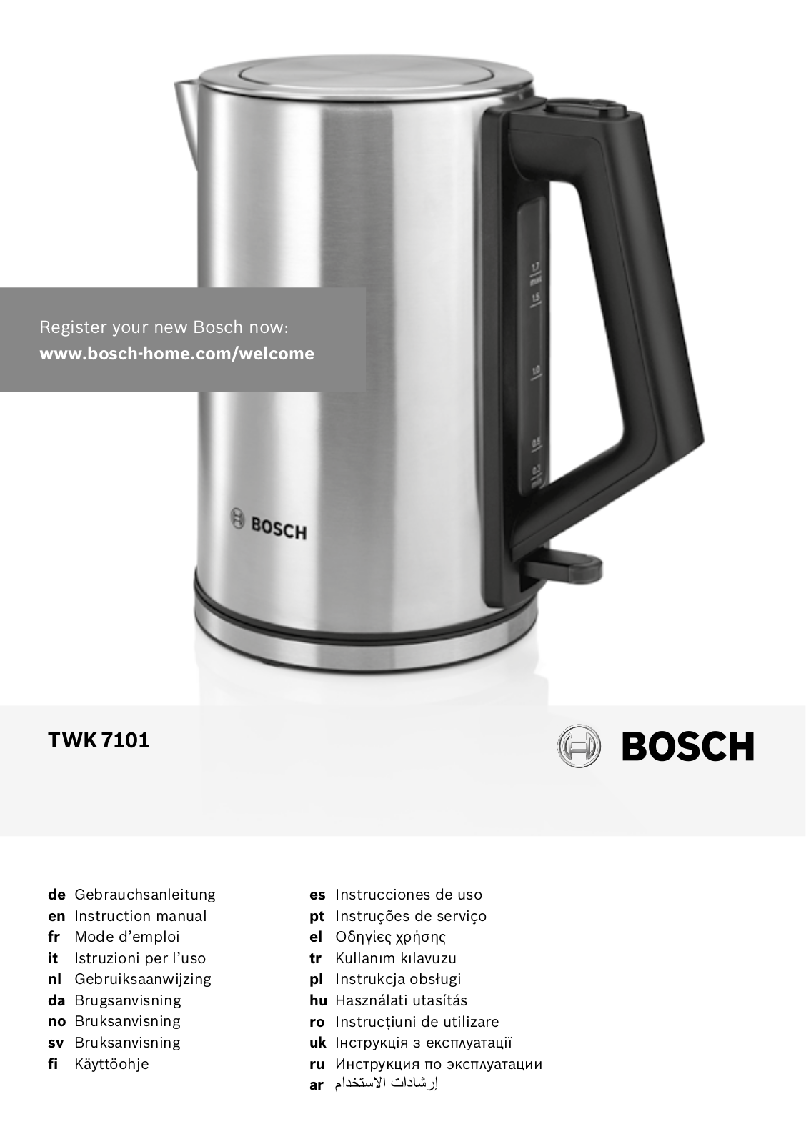 Bosch TWK7101 User Manual