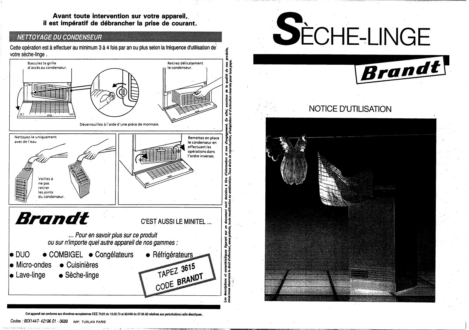 BRANDT SLC960 User Manual