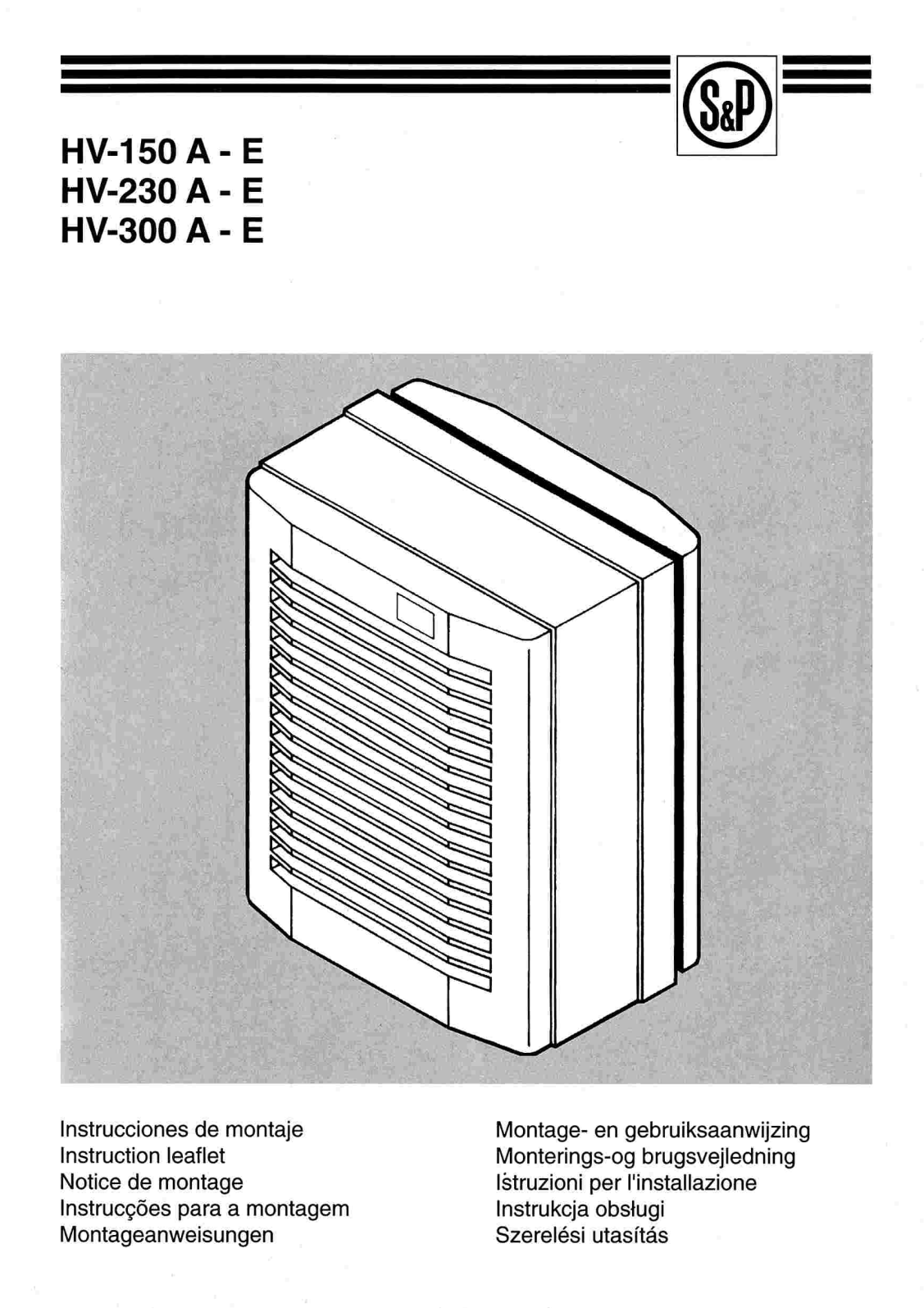 Unelvent hv 150 a-e, hv-230 a-e, hv 300 a-e Instruction Manual