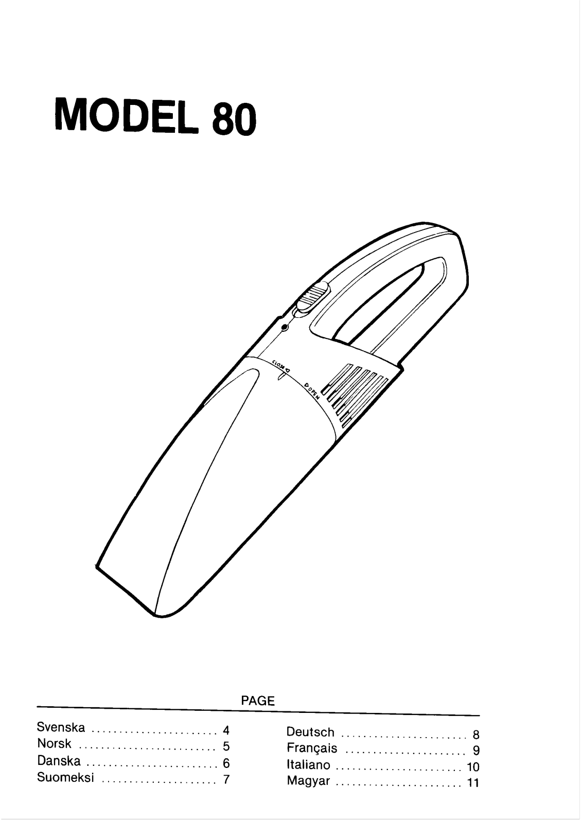 electrolux Z80 User Manual