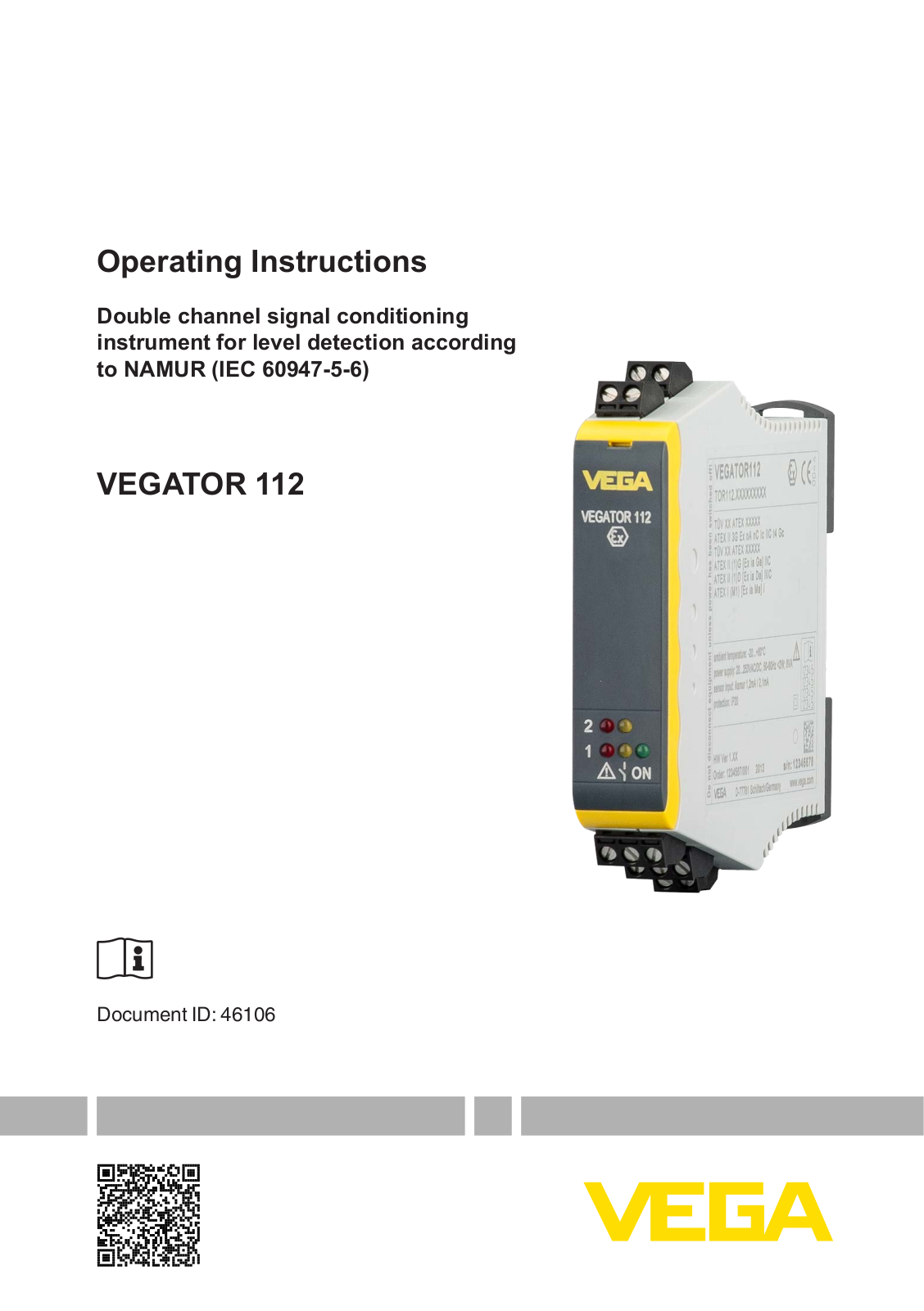 VEGA TOR112 User Manual