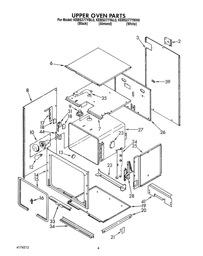 KitchenAid KEBS277YWH0 Parts List