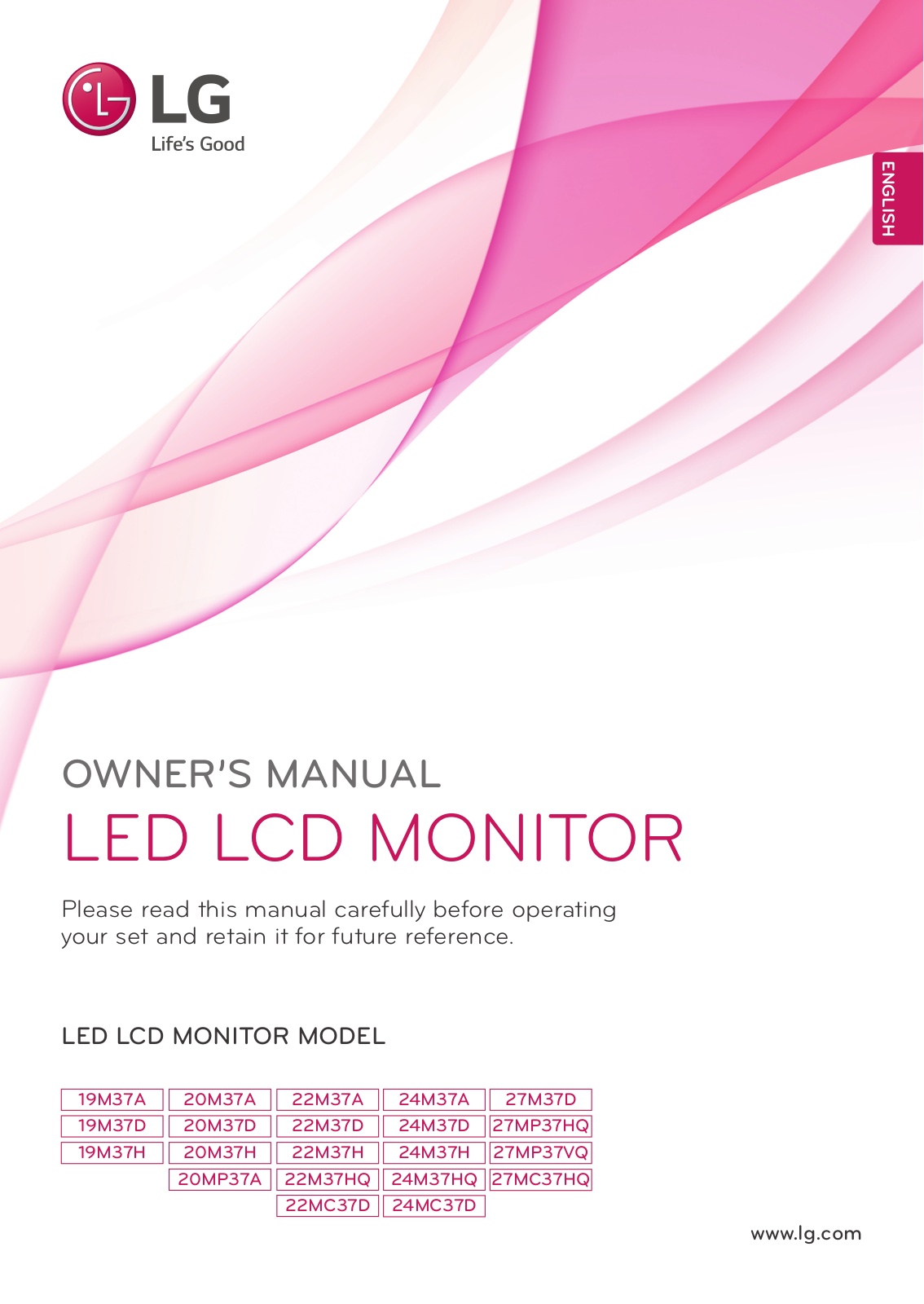 LG Electronics 19M37A, 27MC37HQ, 24M37D, 27MP37VQ, 27M37D User Manual