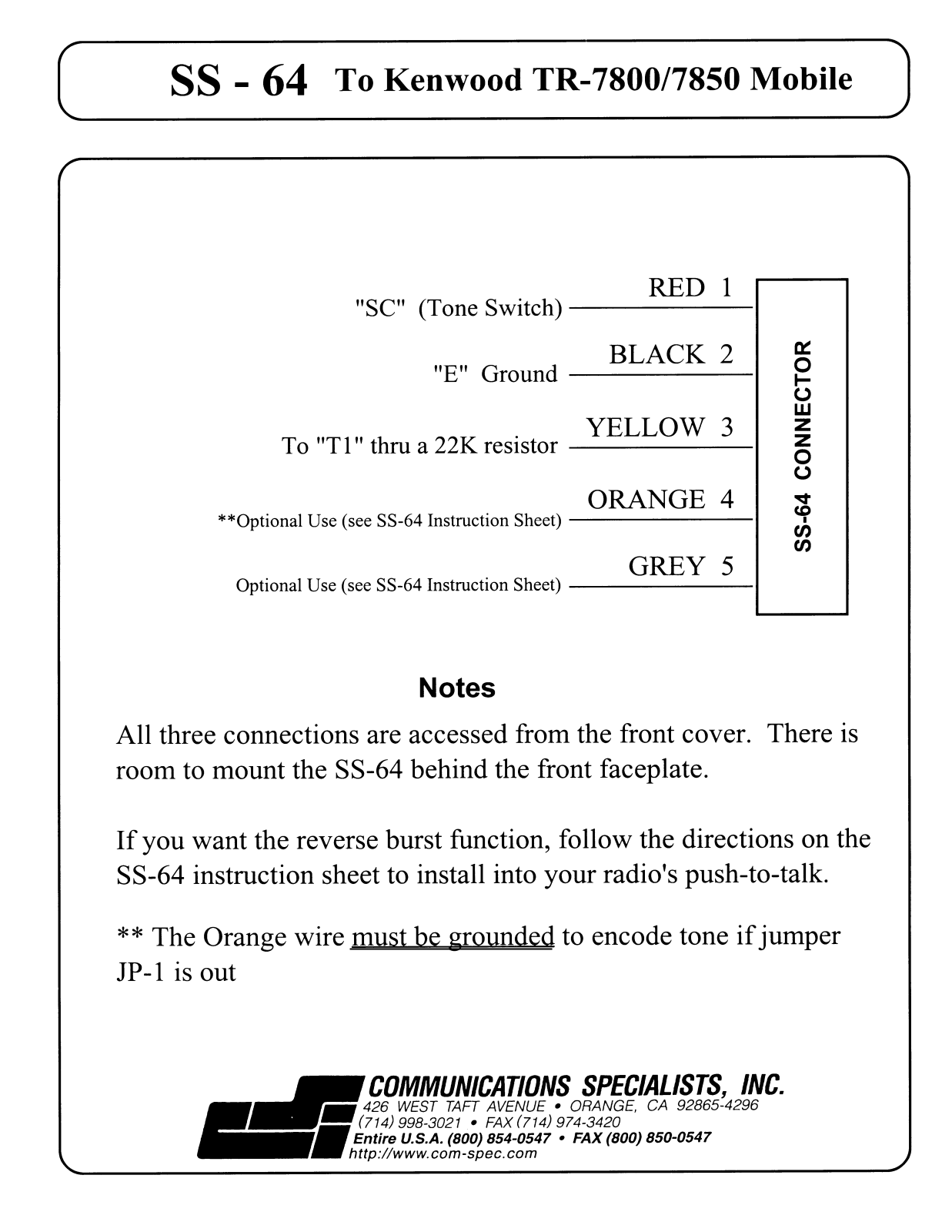 KENWOOD tr7800 User Manual