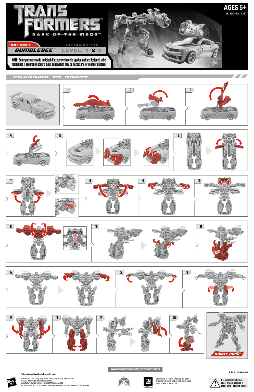 HASBRO TRANSFORMERS MECHTECH Deluxe Class BUMBLEBEE User Manual