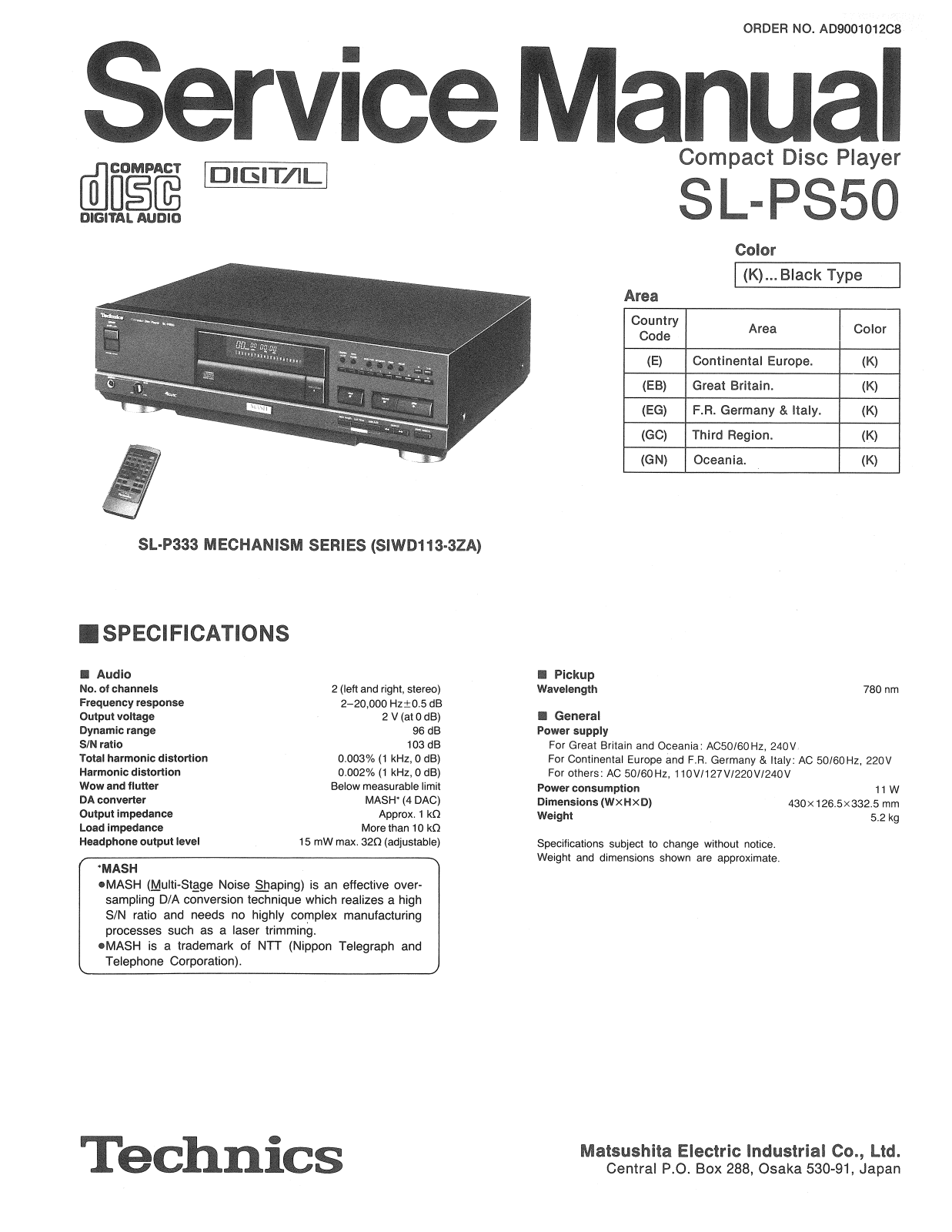 Technics SLPS-50 Service manual