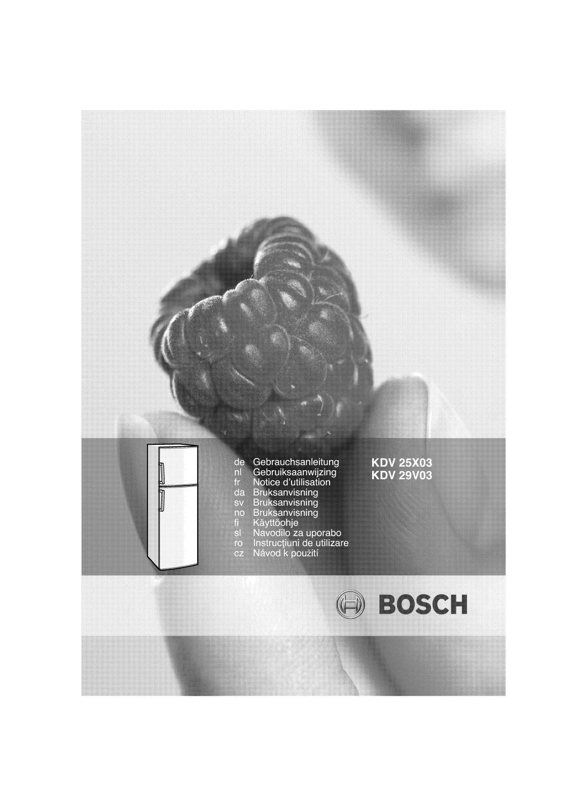 Bosch KDV29V03, KDV25X03 Manual