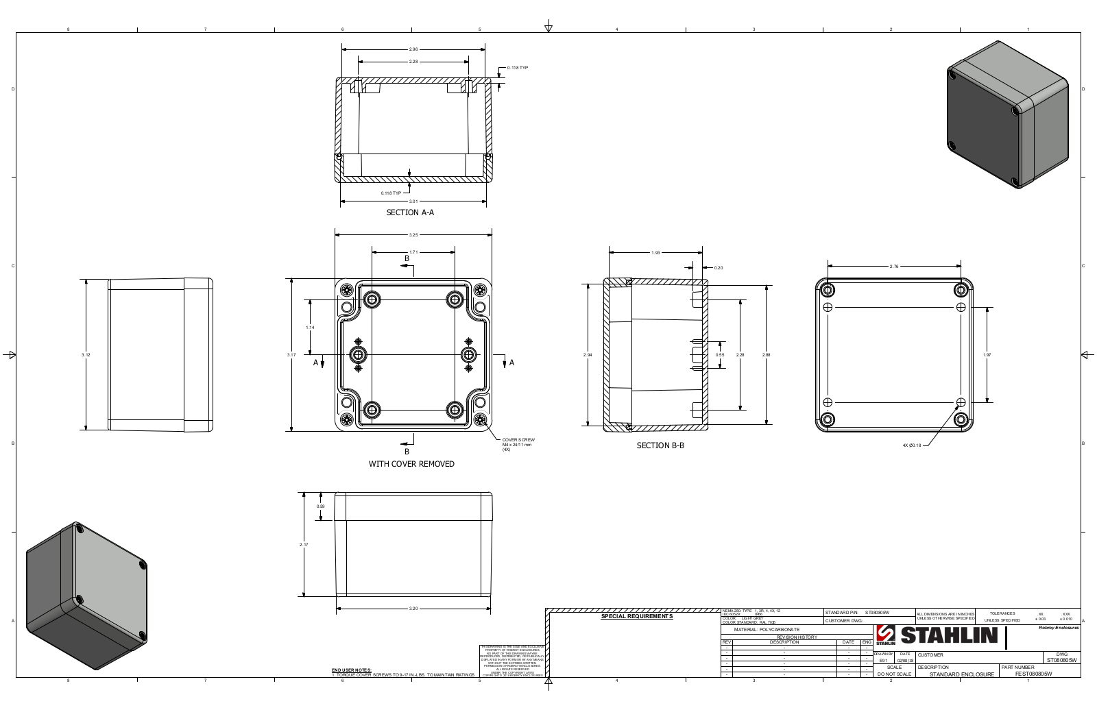 Stahlin ST080805W Reference Drawing