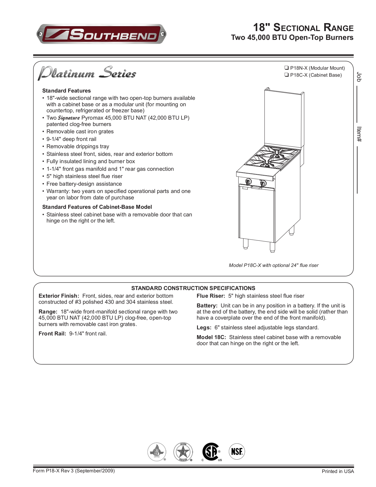 Southbend P18N-X General Manual