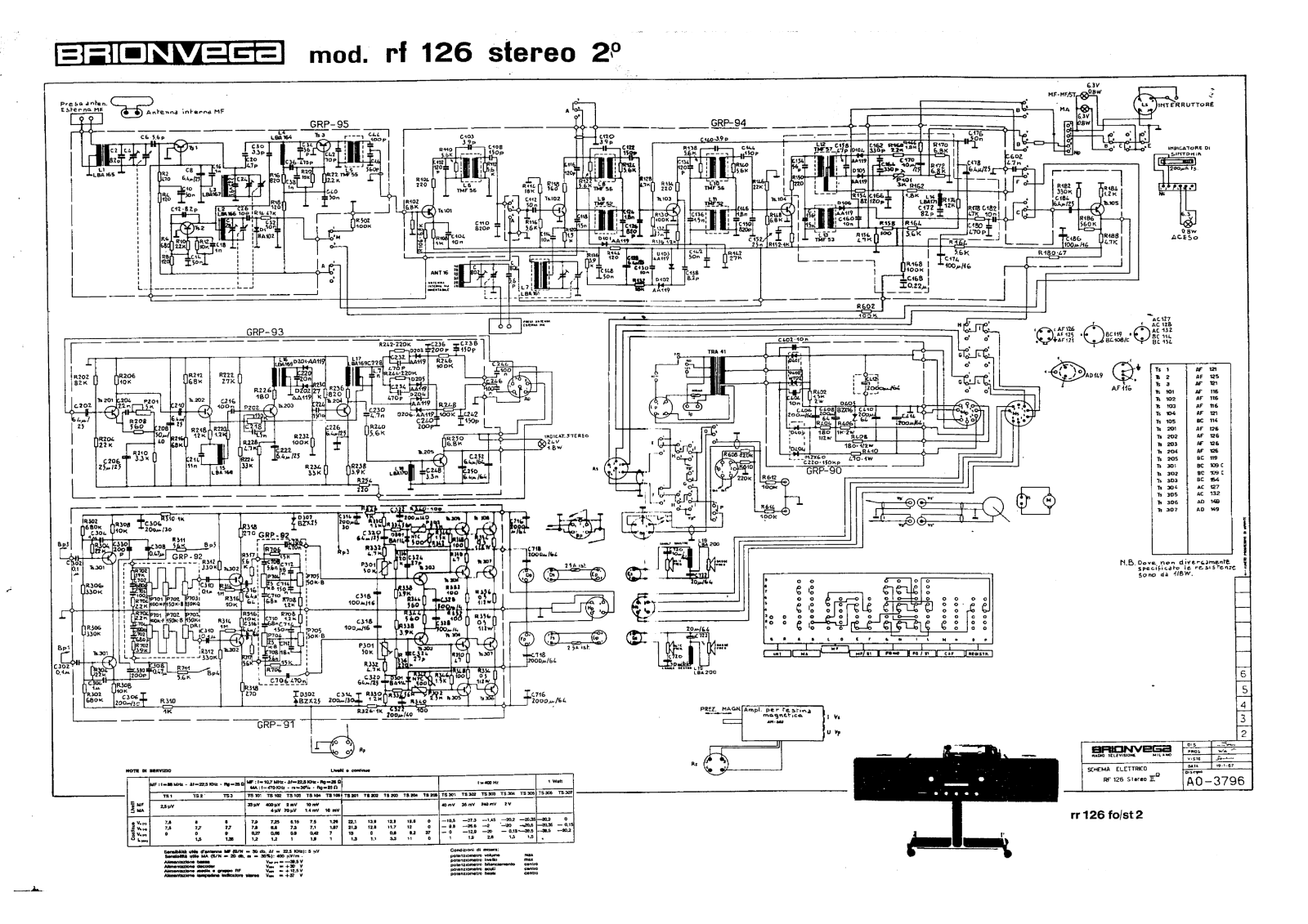 Brionvega rf126 stereo 2 schematic