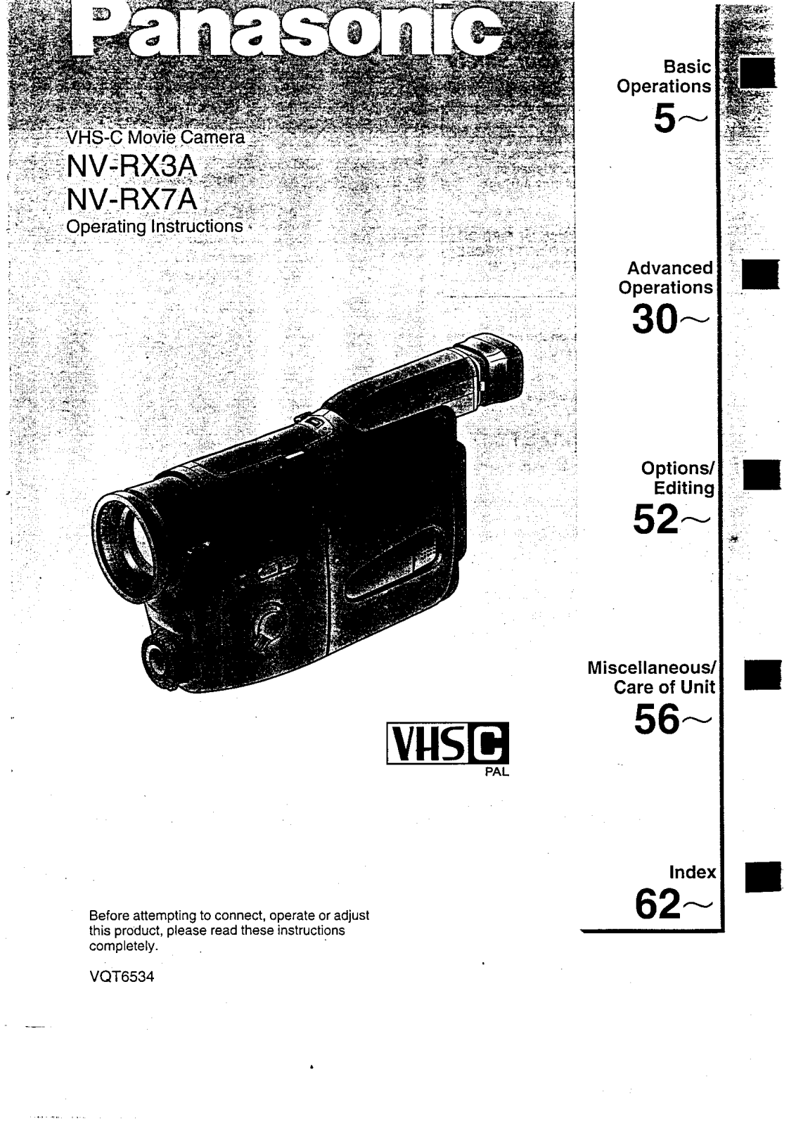 Panasonic NV-RX7A, NV-RX3A User Manual