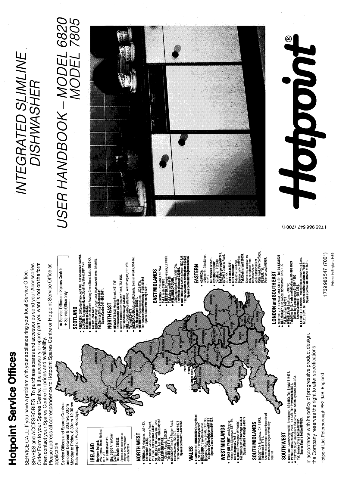 Hotpoint 7805, 6820 Instruction Manual