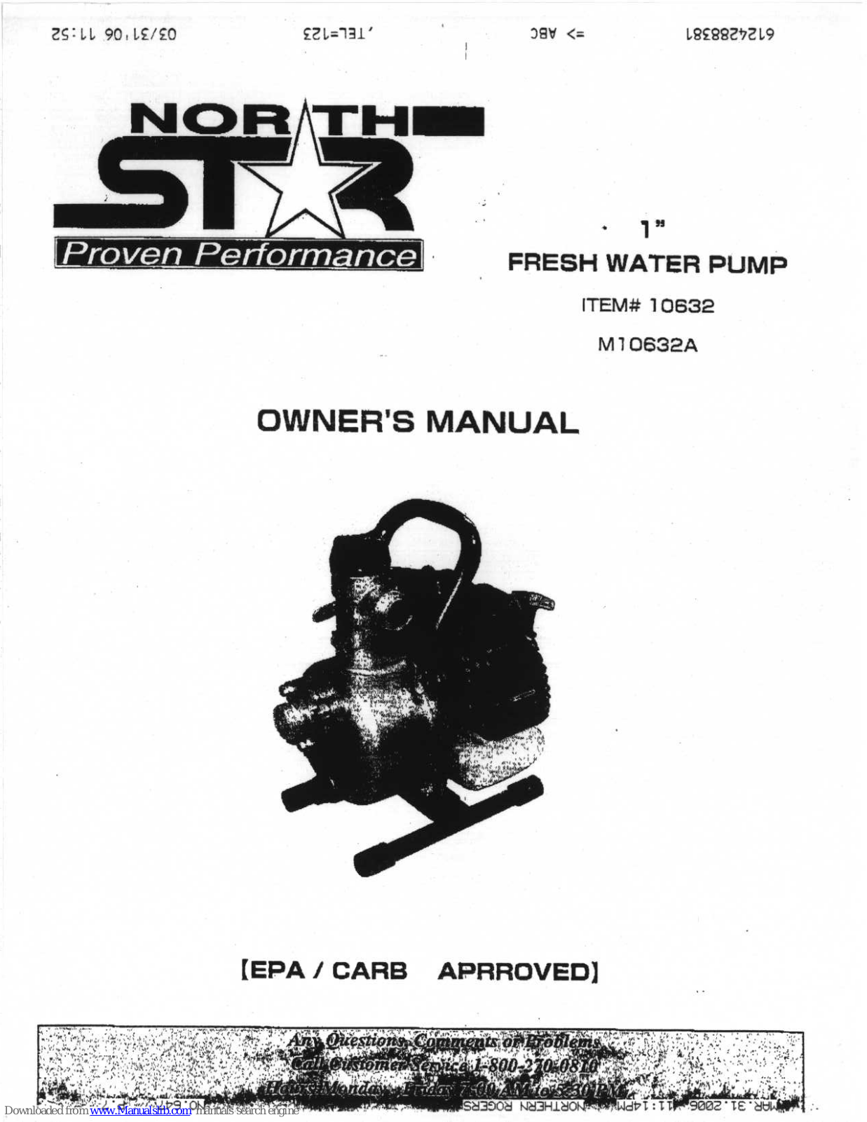 North Star M10632A, 10632 Owner's Manual