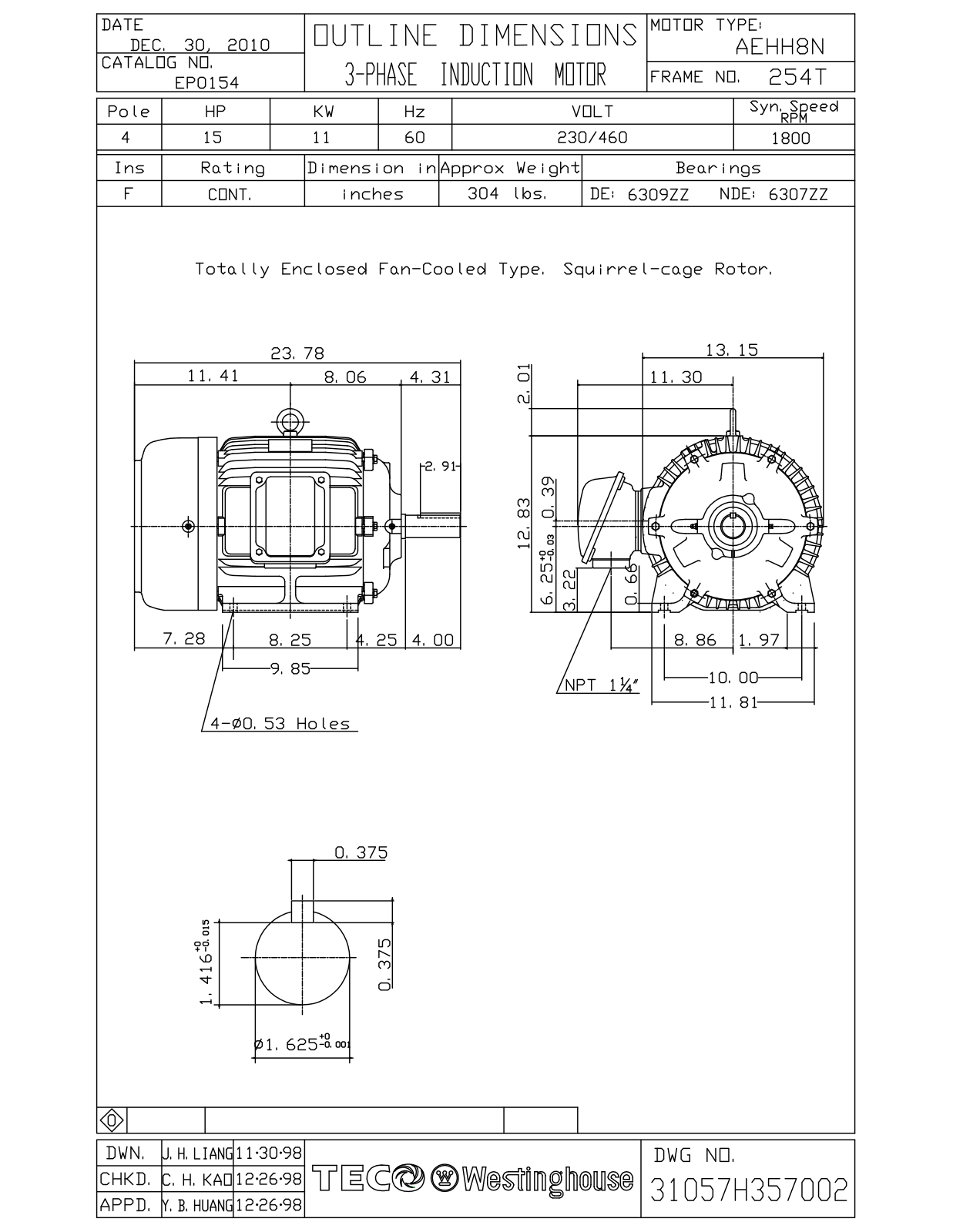 Teco EP0154 Reference Drawing