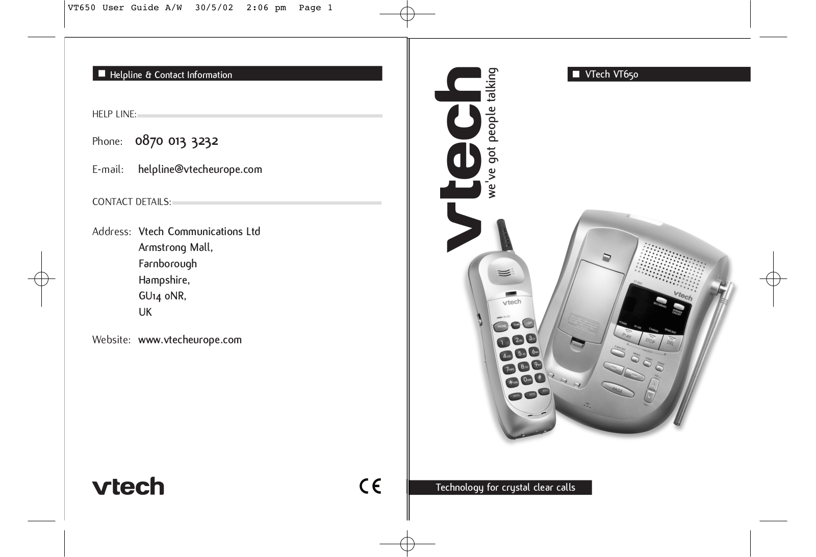 Vtech VT 650 User Manual