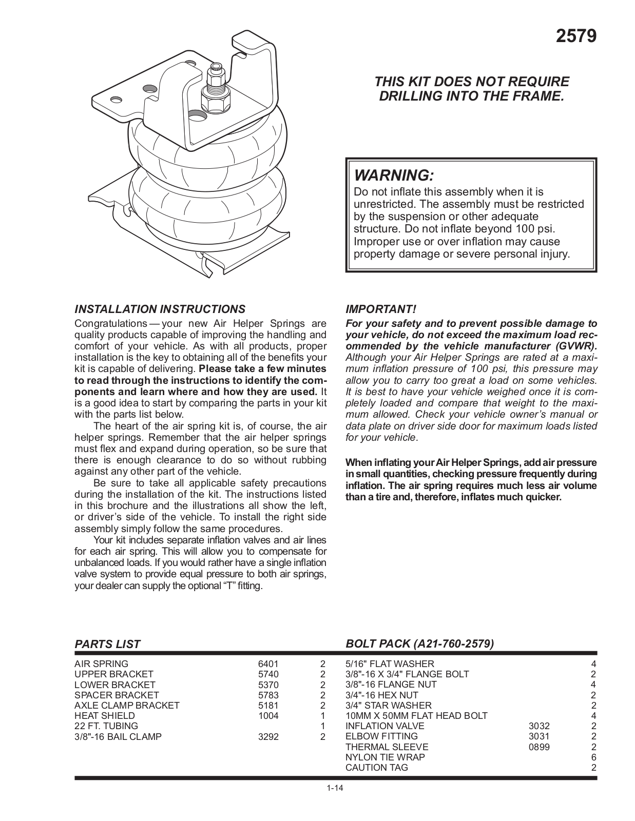Rite-Ride 2579 User Manual