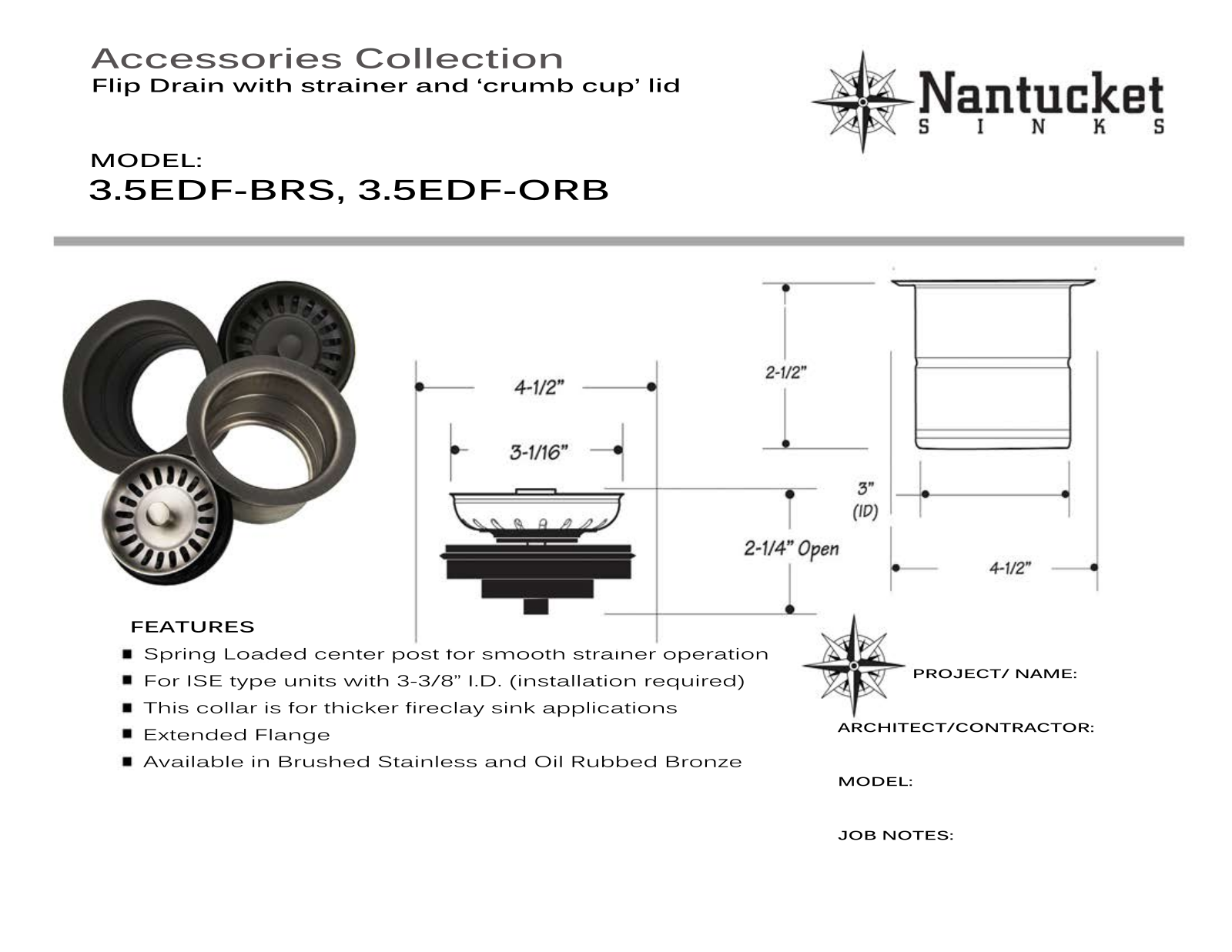 Nantucket 35EDFBRS, 35EDFORB Specifications